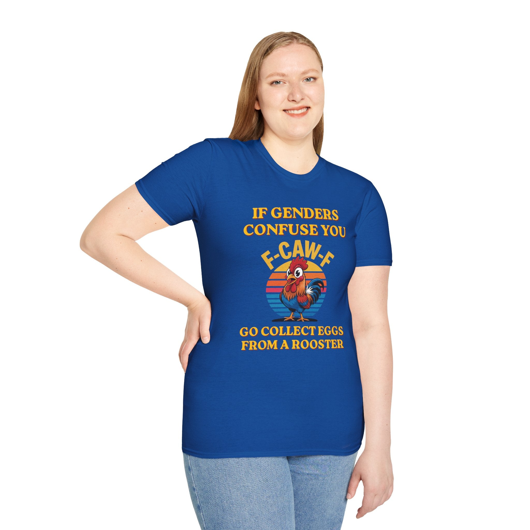 If Genders Confuse You T-Shirt — Funny Rooster "F‑Caw‑F" Graphic Tee
