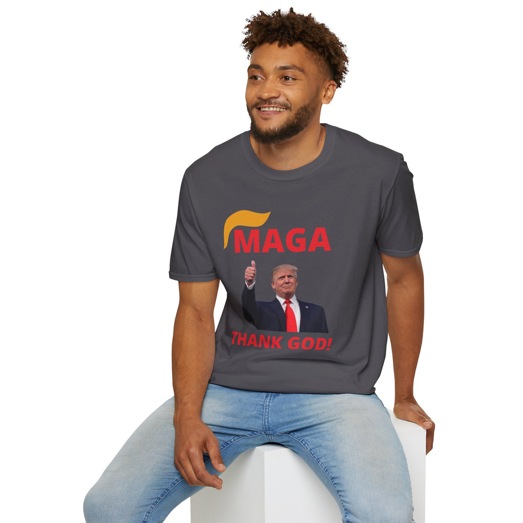 MAGA Thumbs-Up T-Shirt — "THANK GOD!" Political Statement Tee