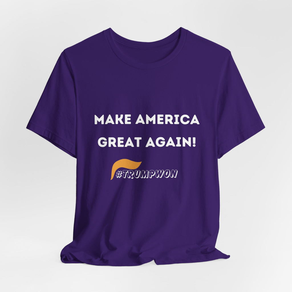 Make America Great Again #TrumpWon Mens Womans Jersey Short Sleeve Tee, Election Tee, Political Shirt, Patriotic Apparel, American Flag Clothing