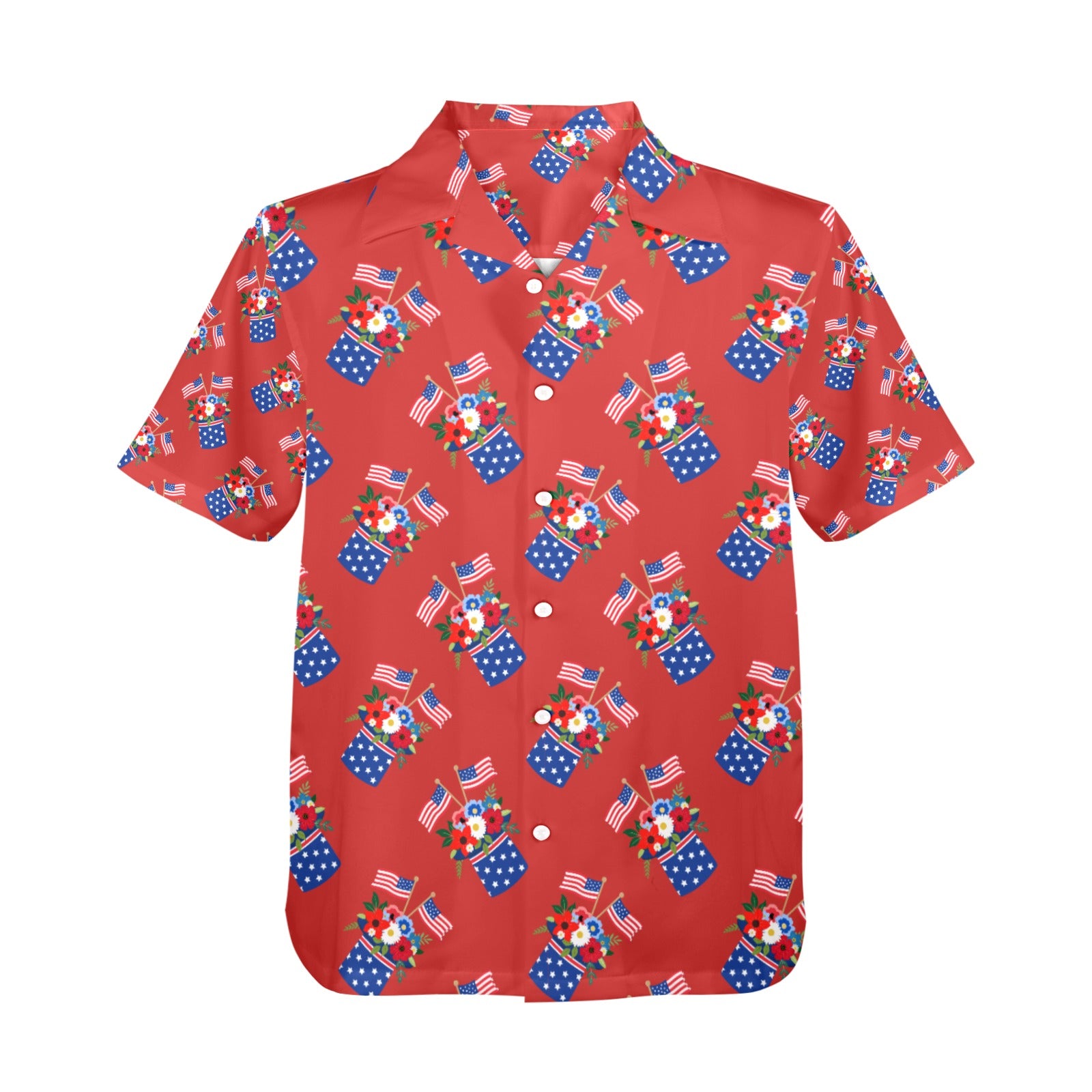 Red White Blue Celebration Men's All Over Print Shirt Made In USA Ships to USA Only Free Shipping