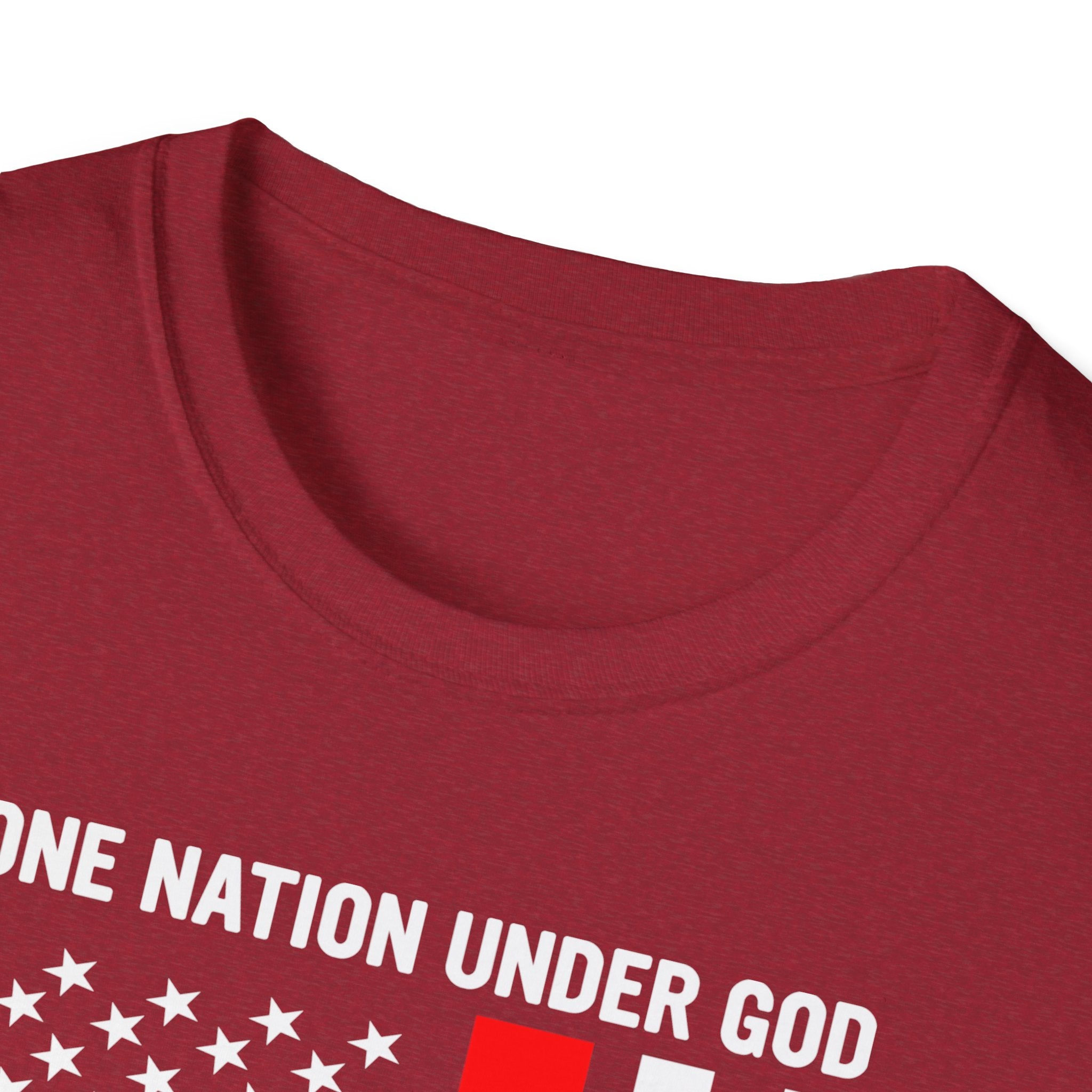Christian Faith Mens Womans Softstyle T-Shirt | One Nation Under God | American Flag Tee | Religious Apparel | Inspirational Gift