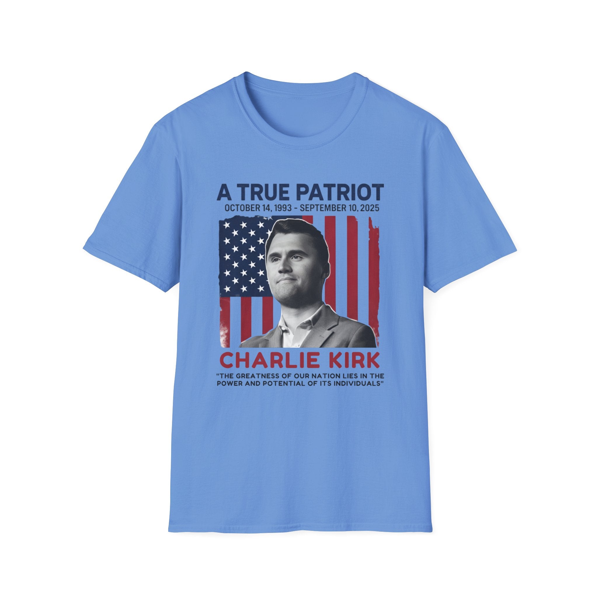 Patriotic Softstyle T-Shirt, Unisex Tee, American Flag Shirt, 4th of July Celebration, Memorial Day Outfit, Gift for Patriots