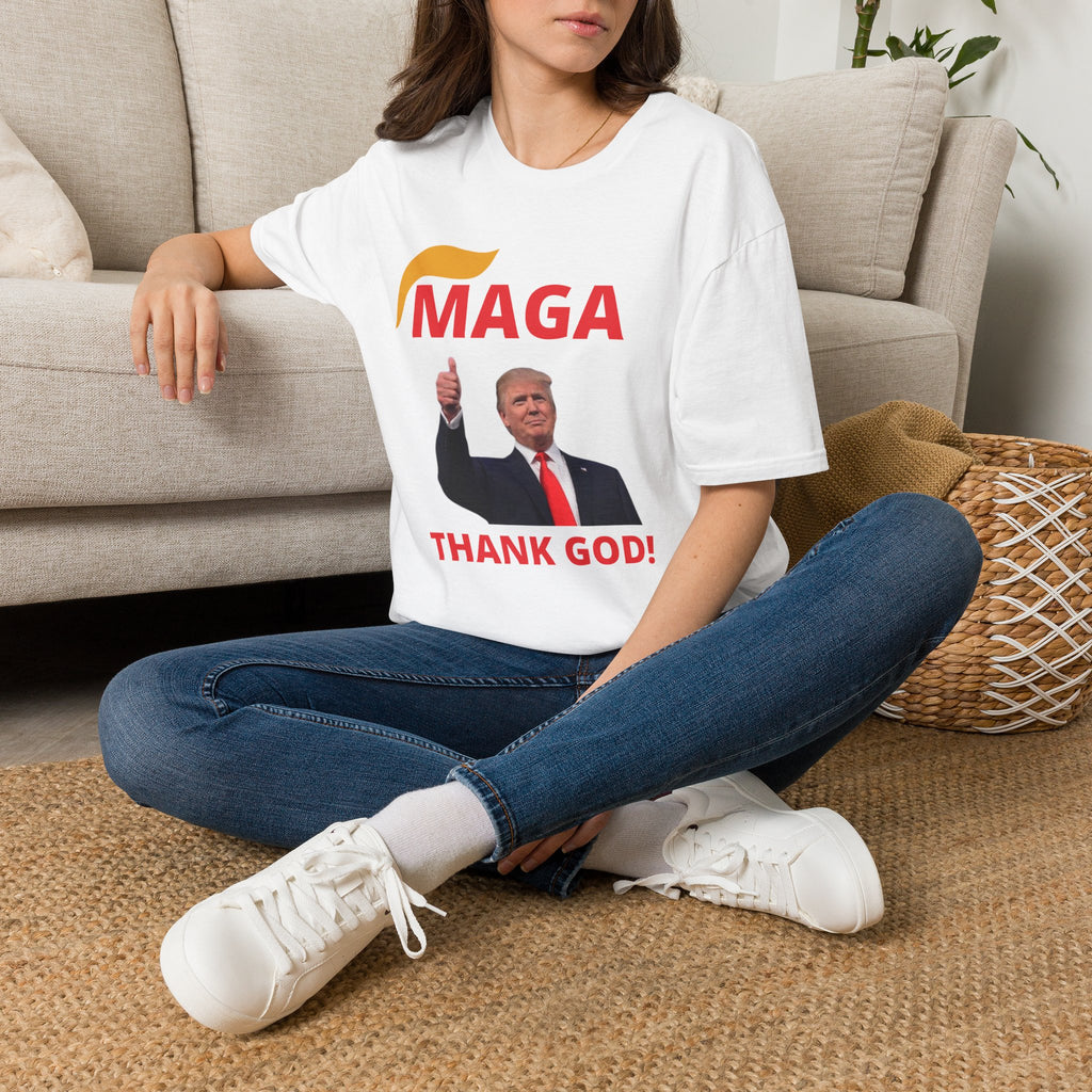 MAGA Thumbs-Up T-Shirt — "THANK GOD!" Political Statement Tee