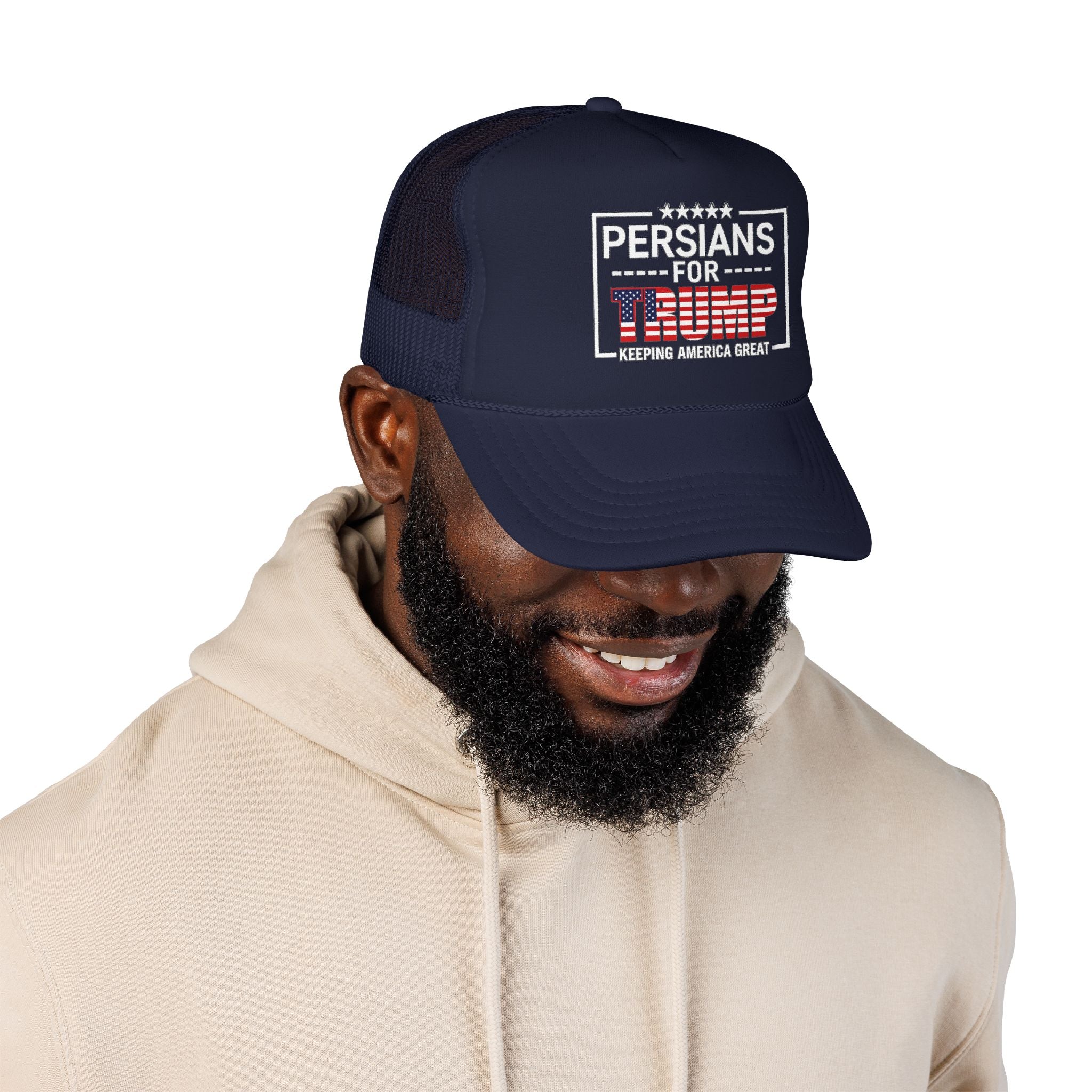 Trucker Hat — Persians for Trump "Keeping America Great" Mesh Cap #Iran #Persia #Trump
