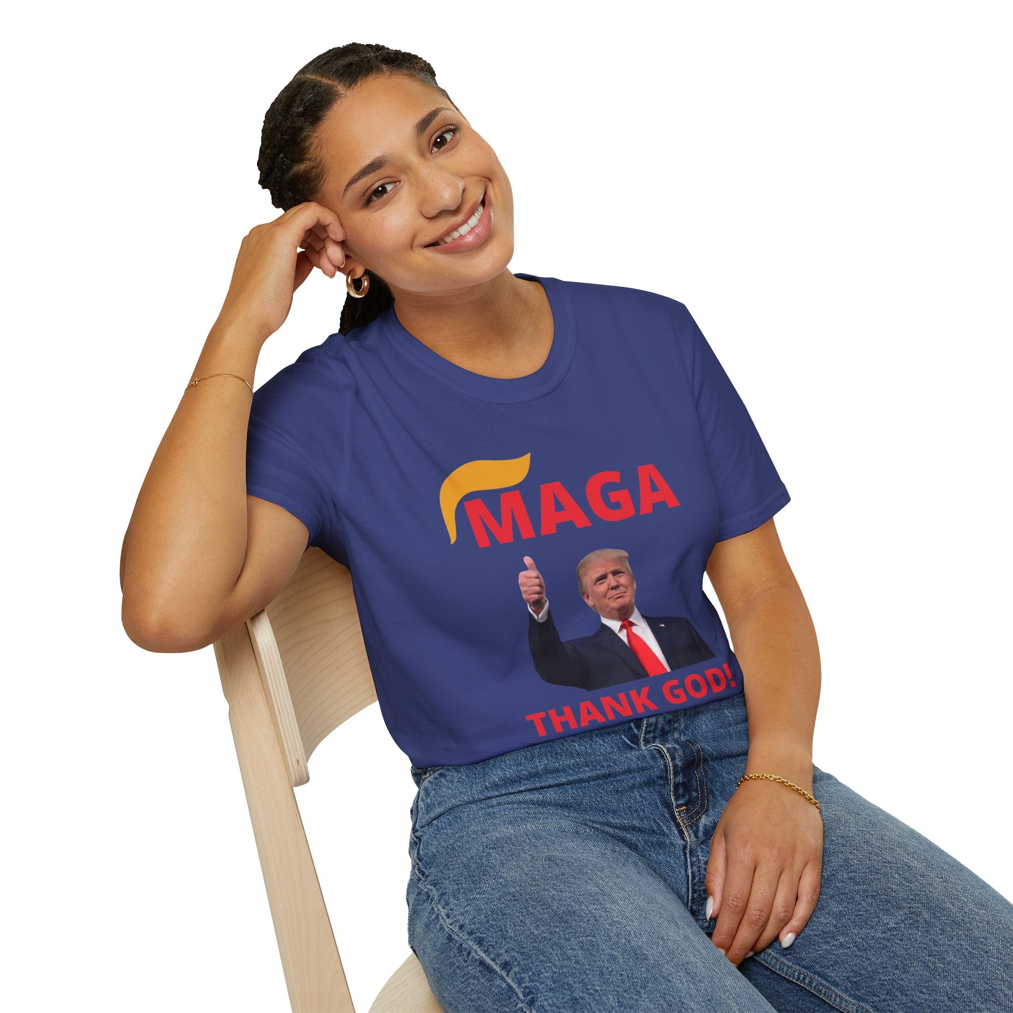 MAGA Thumbs-Up T-Shirt — "THANK GOD!" Political Statement Tee