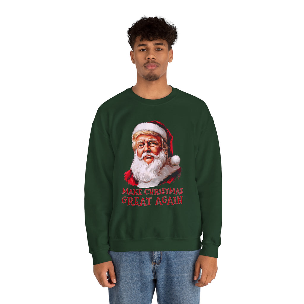 Trump Santa Face Illustration Make Christmas Great Again Sweatshirt