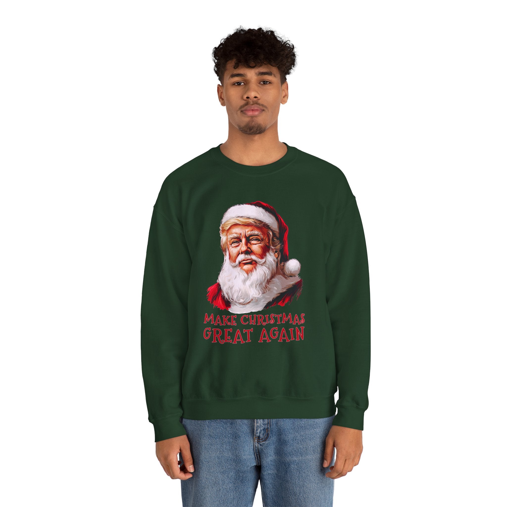 Trump Santa Face Illustration Make Christmas Great Again Sweatshirt