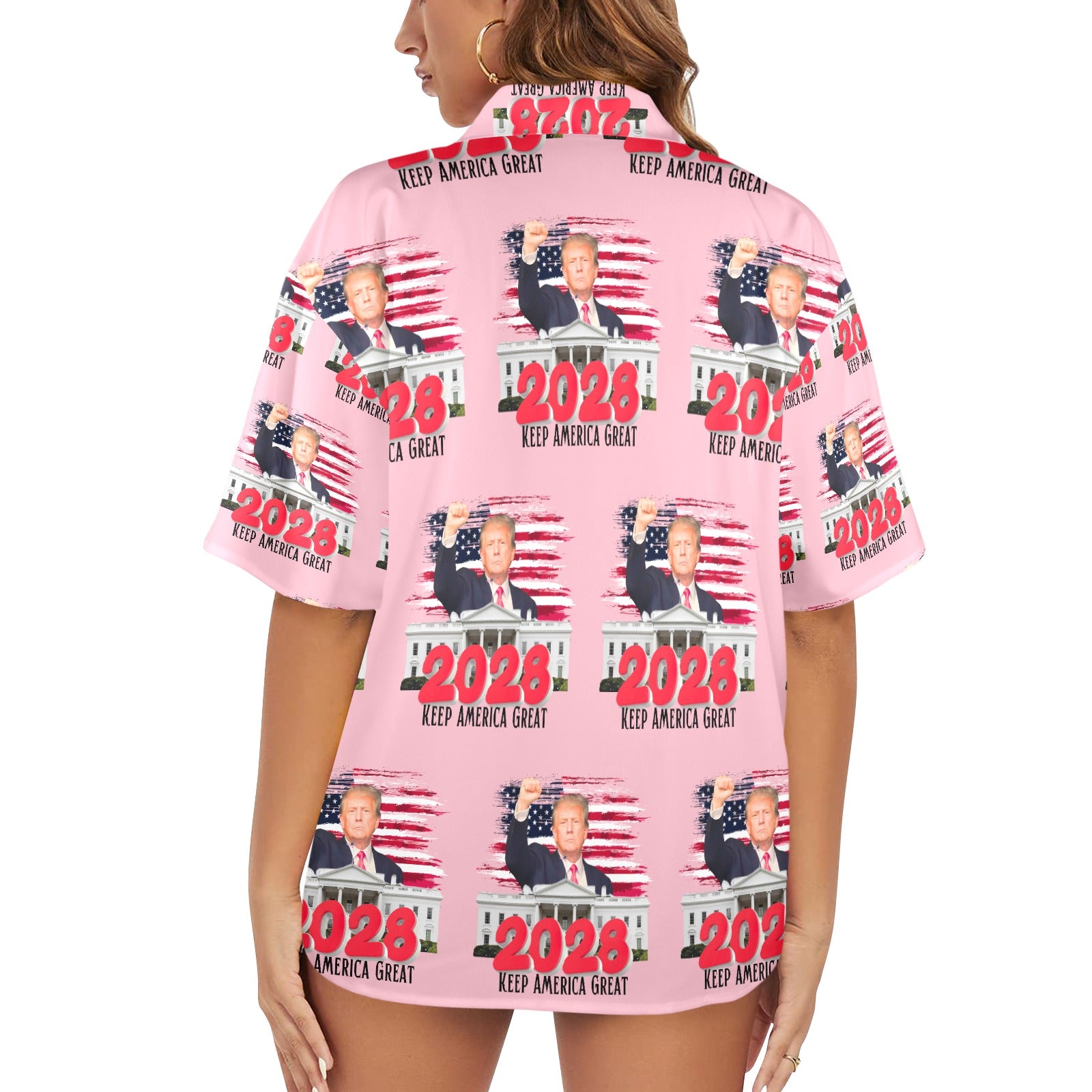 Keep America Great Trump 2028 Women's All Over Print Shirt （Made in USA Free Shipping USA only