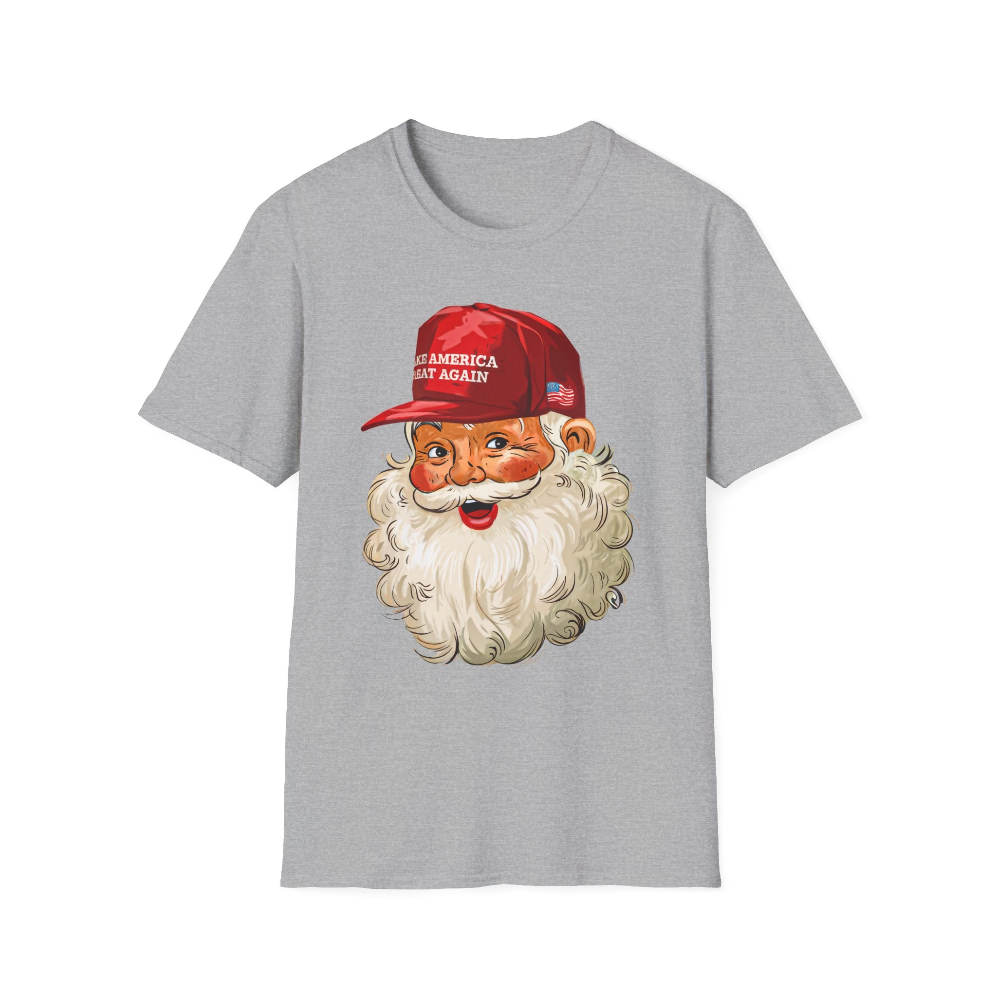 Santa Claus wearing MAGA hat T-Shirt | Political Christmas illustration