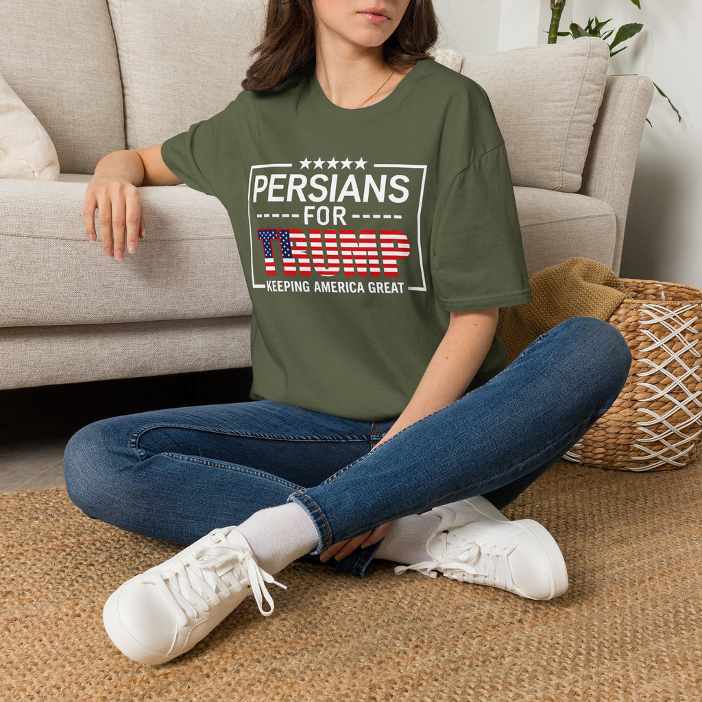 Persians for Trump T-Shirt — Patriotic American Flag Design #Iran #Persia #Trump