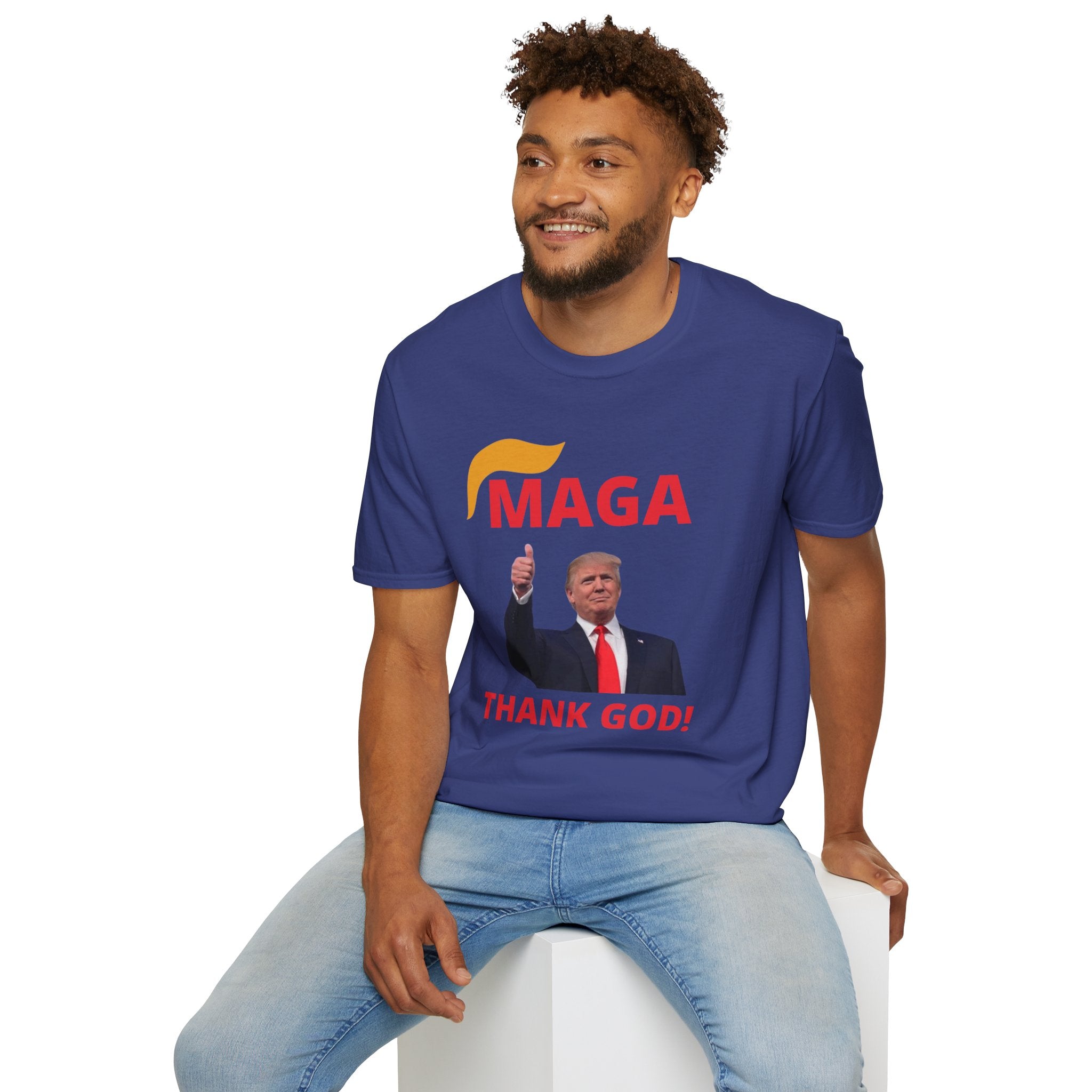 MAGA Thumbs-Up T-Shirt — "THANK GOD!" Political Statement Tee