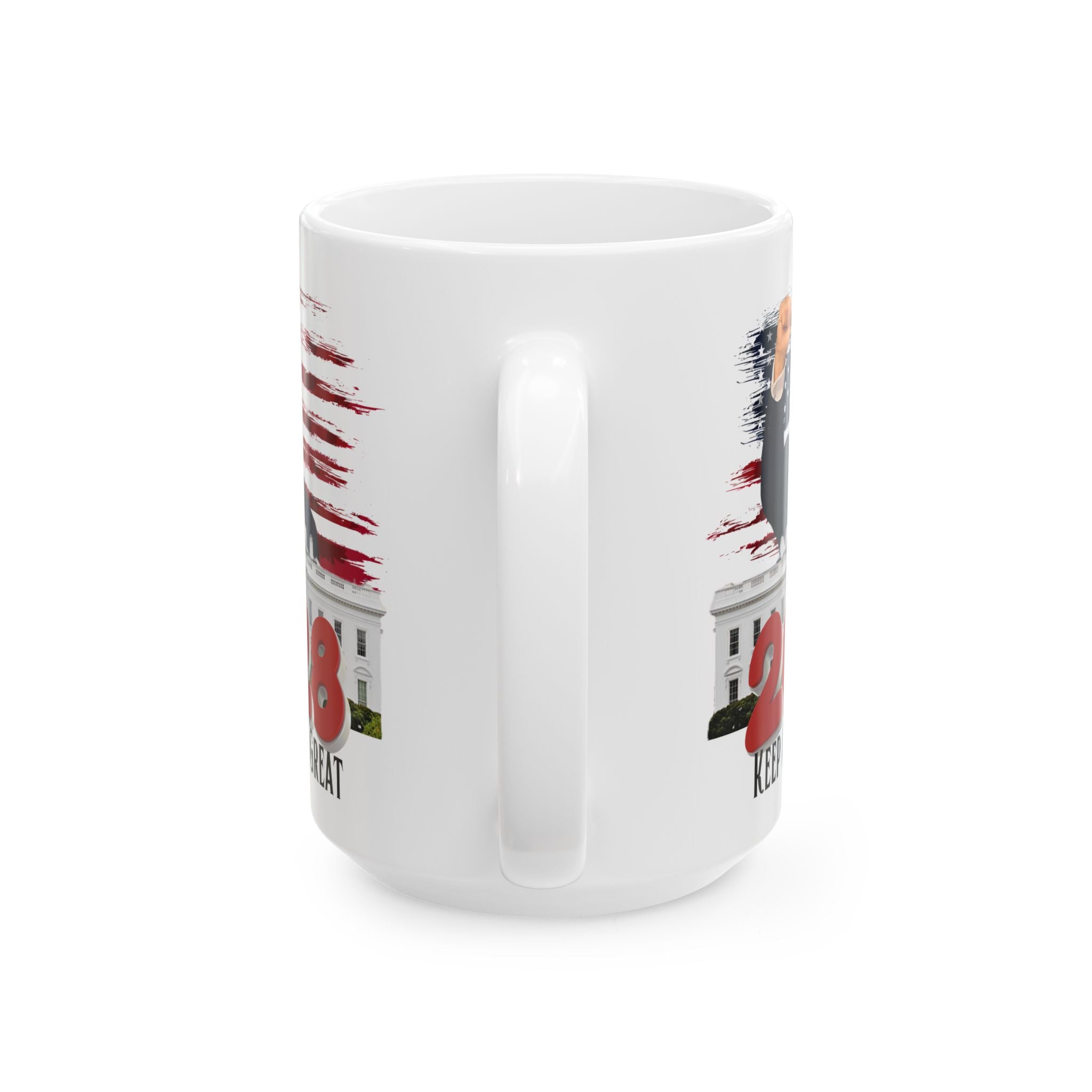 2028 Keep America Great Mug | Patriotic Flag White House Illustration #Trump