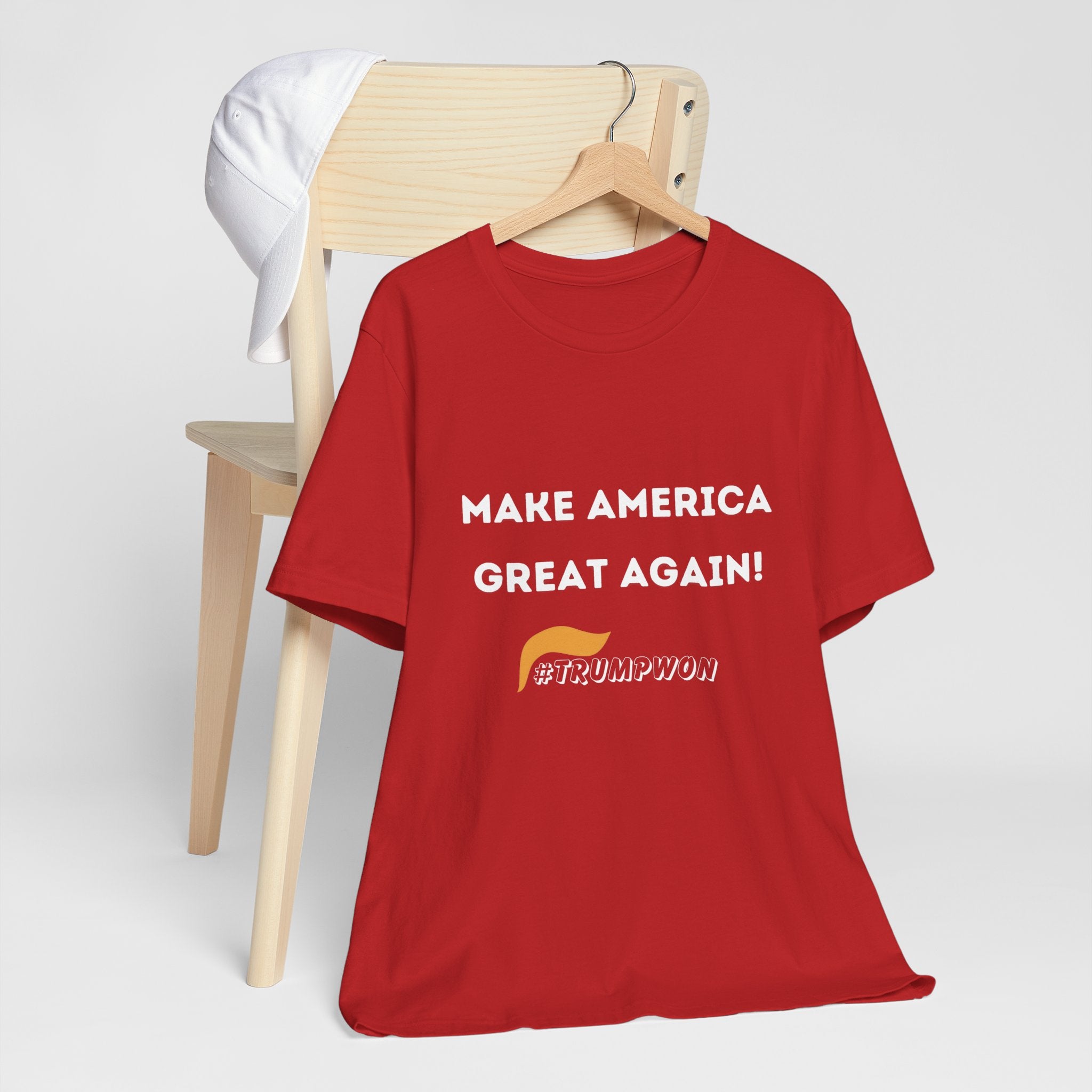 Make America Great Again #TrumpWon Mens Womans Jersey Short Sleeve Tee, Election Tee, Political Shirt, Patriotic Apparel, American Flag Clothing