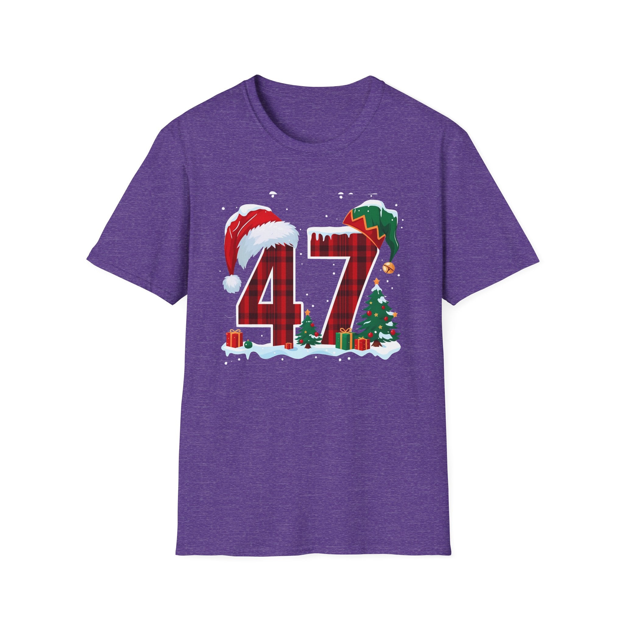 Trump 47 Christmas T-Shirt | Santa Hat, Elf Hat, Holiday Tree Design