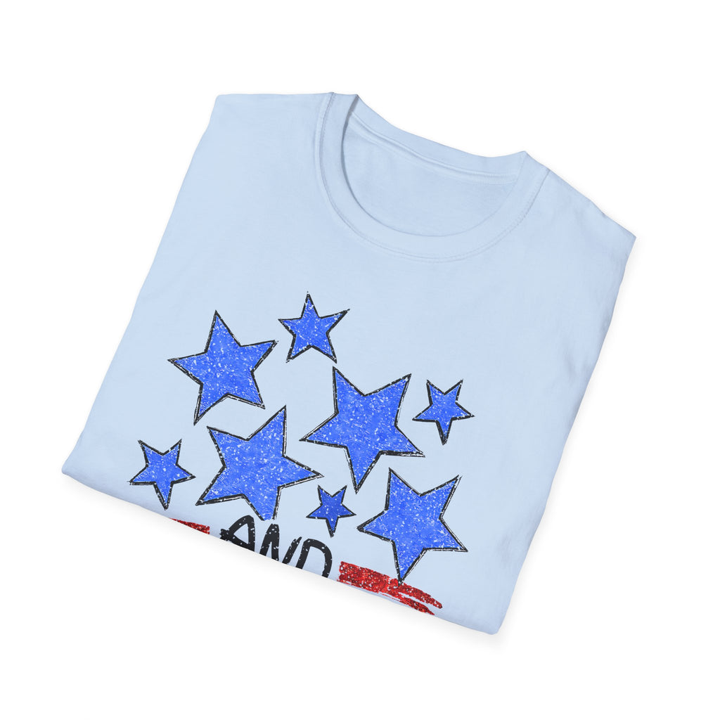 American Flag T-Shirt - Blue Stars & Stripes Patriotic Tee