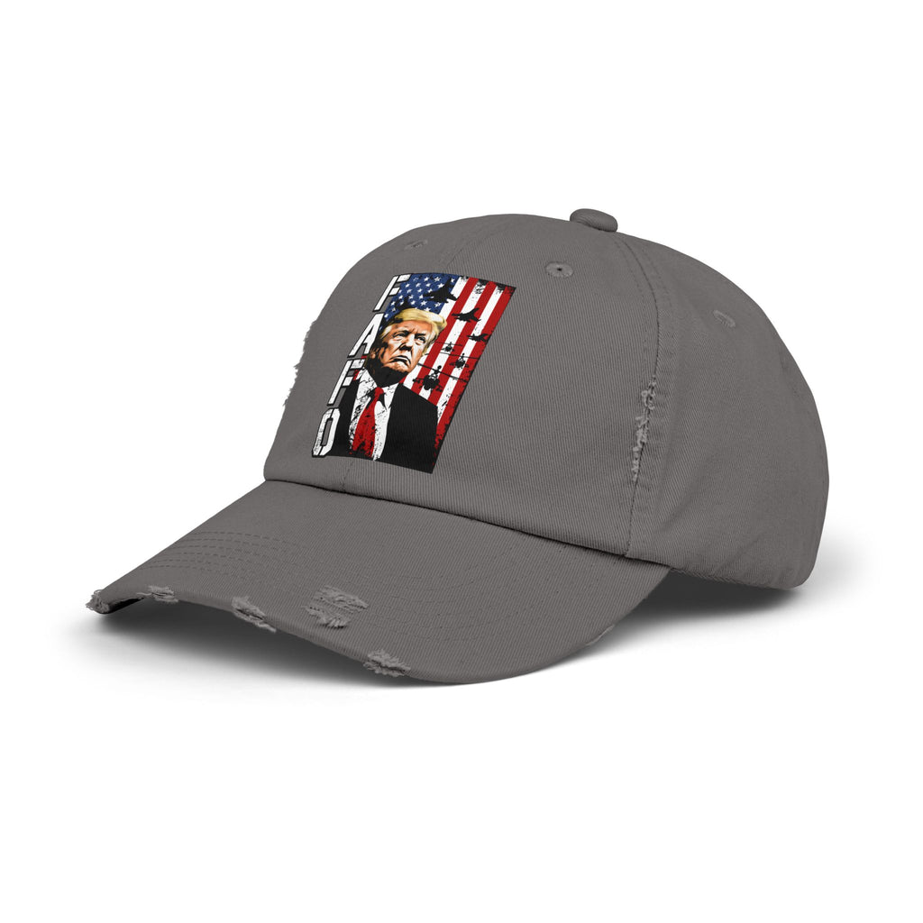 FAFO Portrait Cap | Distressed Black Hat, American Flag Design