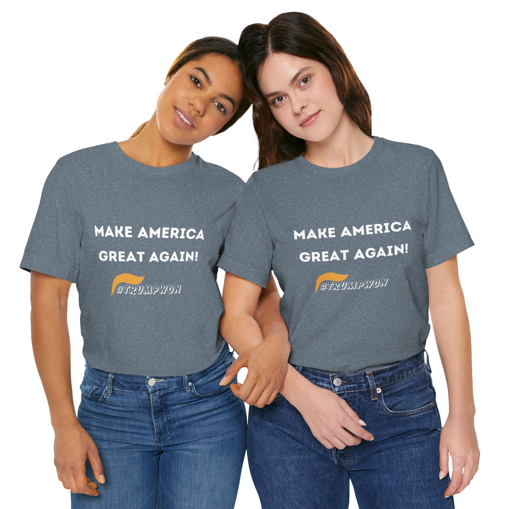 Make America Great Again #TrumpWon Mens Womans Jersey Short Sleeve Tee, Election Tee, Political Shirt, Patriotic Apparel, American Flag Clothing