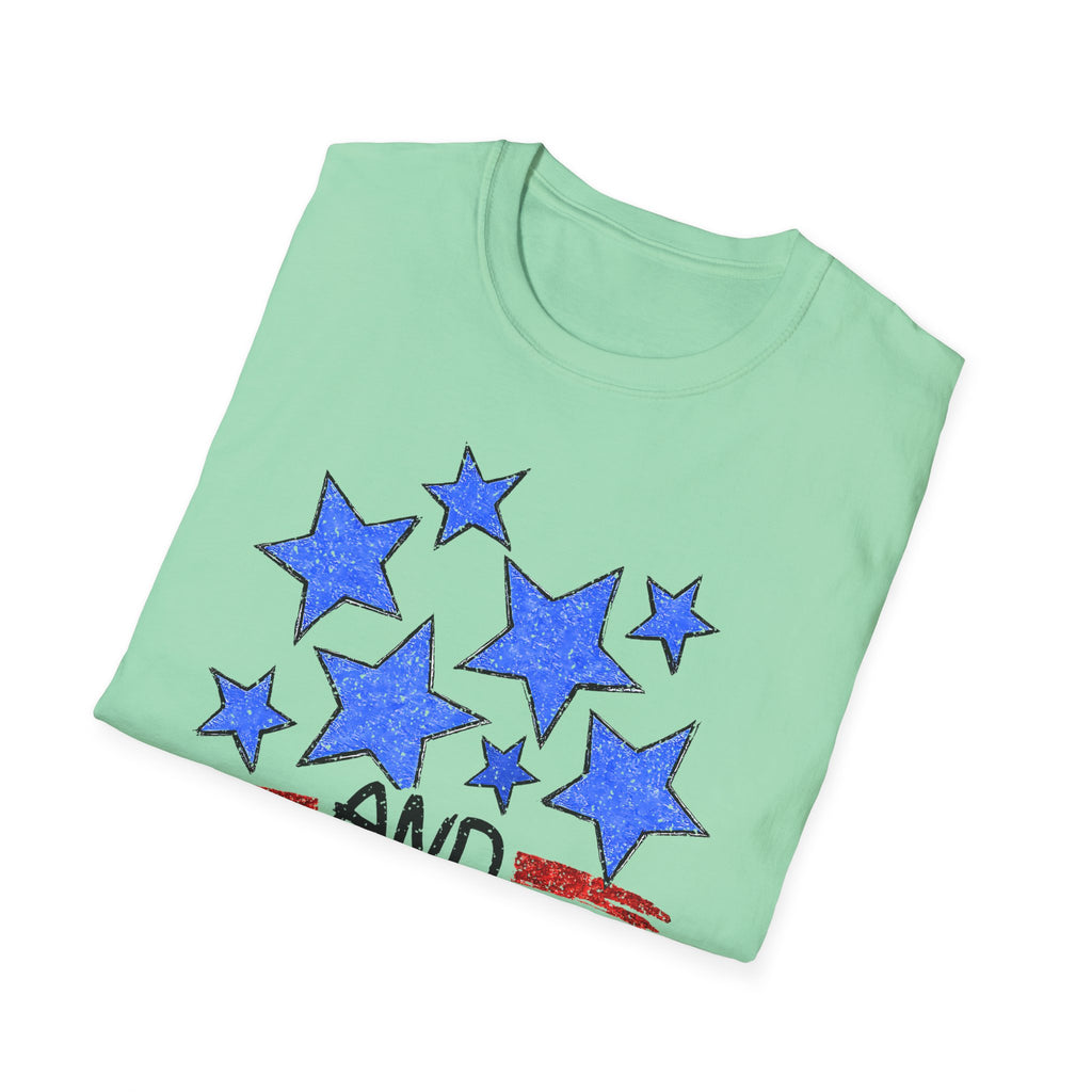 American Flag T-Shirt - Blue Stars & Stripes Patriotic Tee