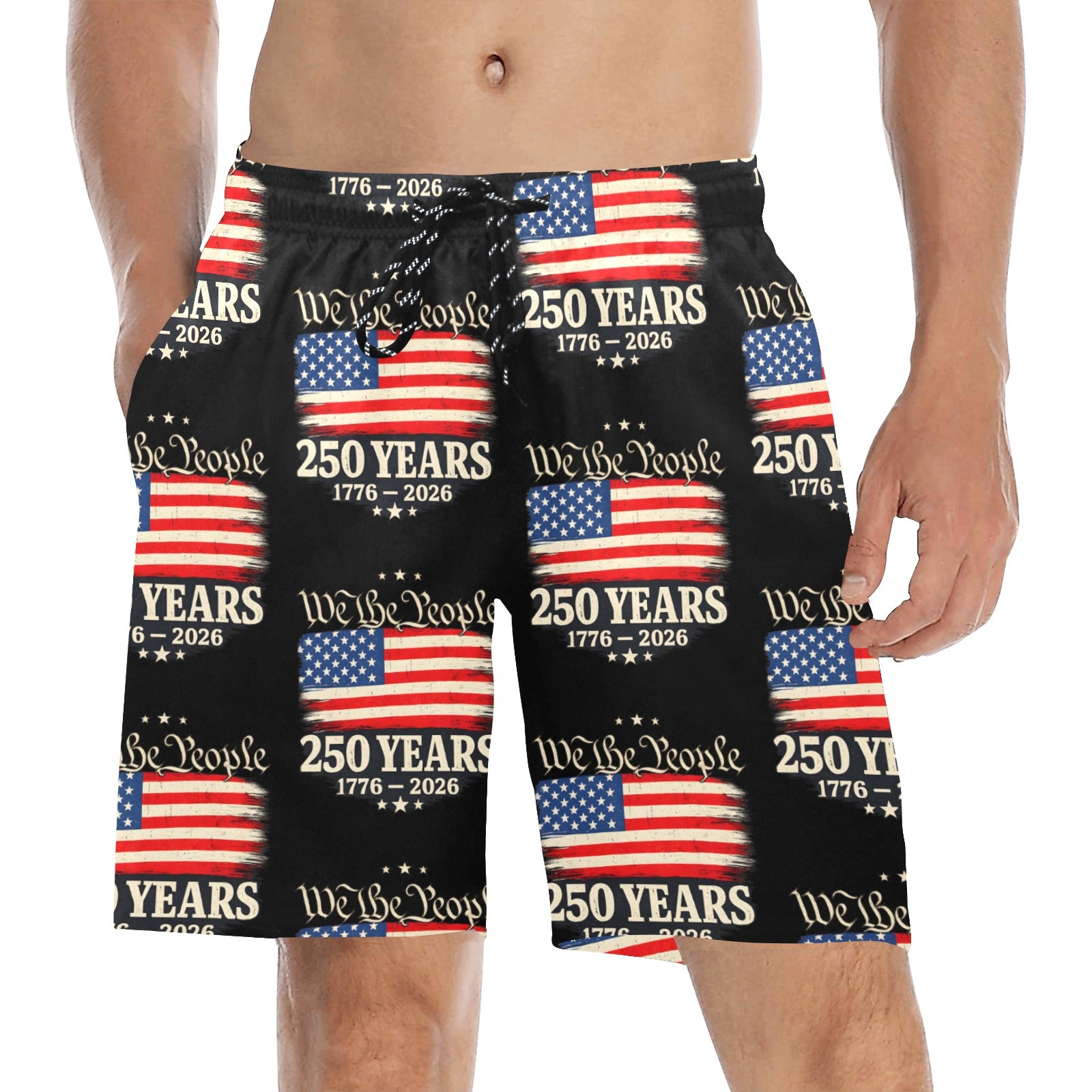 We the People 250 Years 1776 - 2026 Men's Mid-Length Beach Shorts Free Shipping