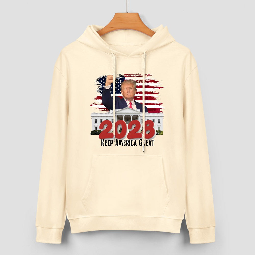 Keep America Great 2028 Trump New Pure cotton hooded sweater FREE SHIPPING
