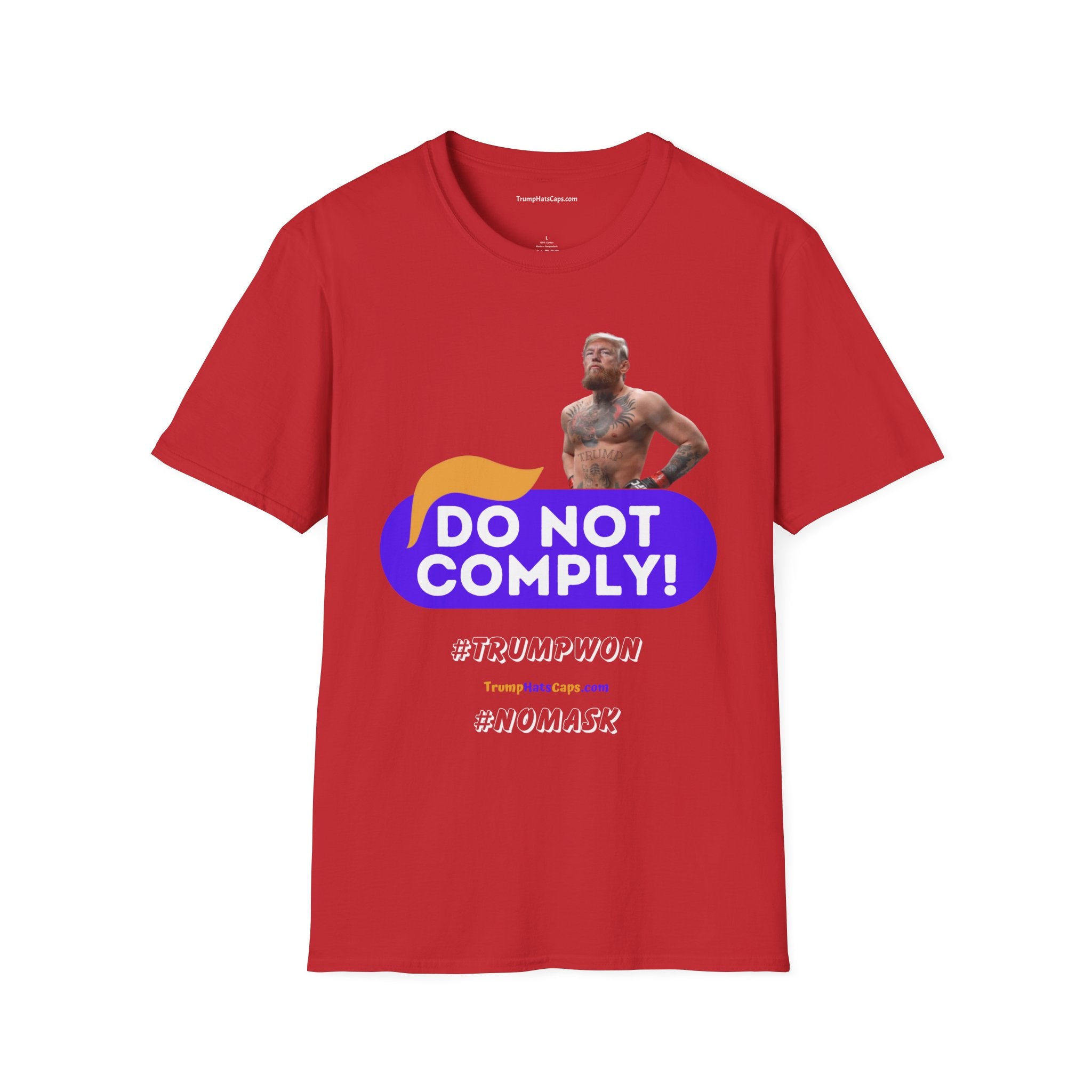 Anti-Mask Trump Supporter Unisex Softstyle T-Shirt, Resist COVID-19, Pro-Trump Tee, Patriotic Shirt, Political Statement Top, Rebellion
