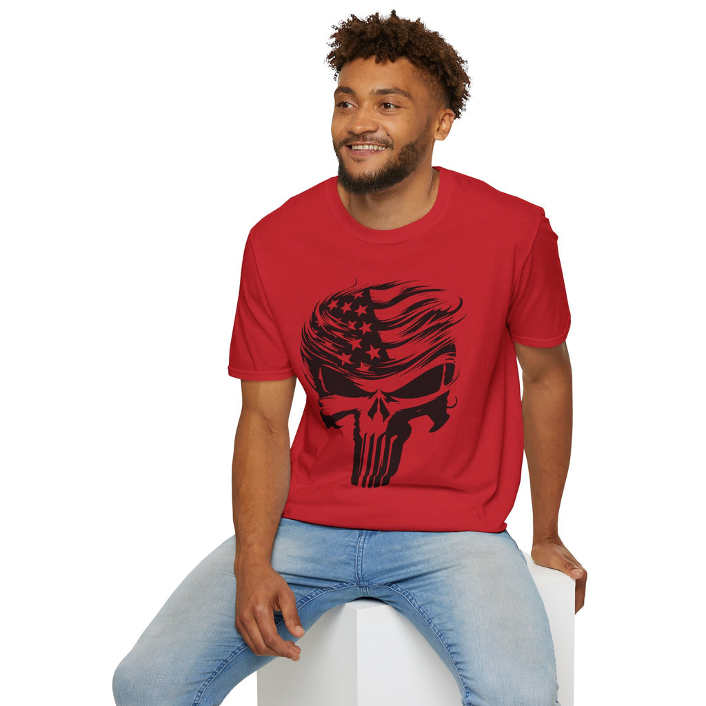 Punisher Patriotic Skull Graphic T-Shirt | Mens Womans  Softstyle Tee, Unique Gift, Casual Wear, Festival Apparel, Statement Shirt