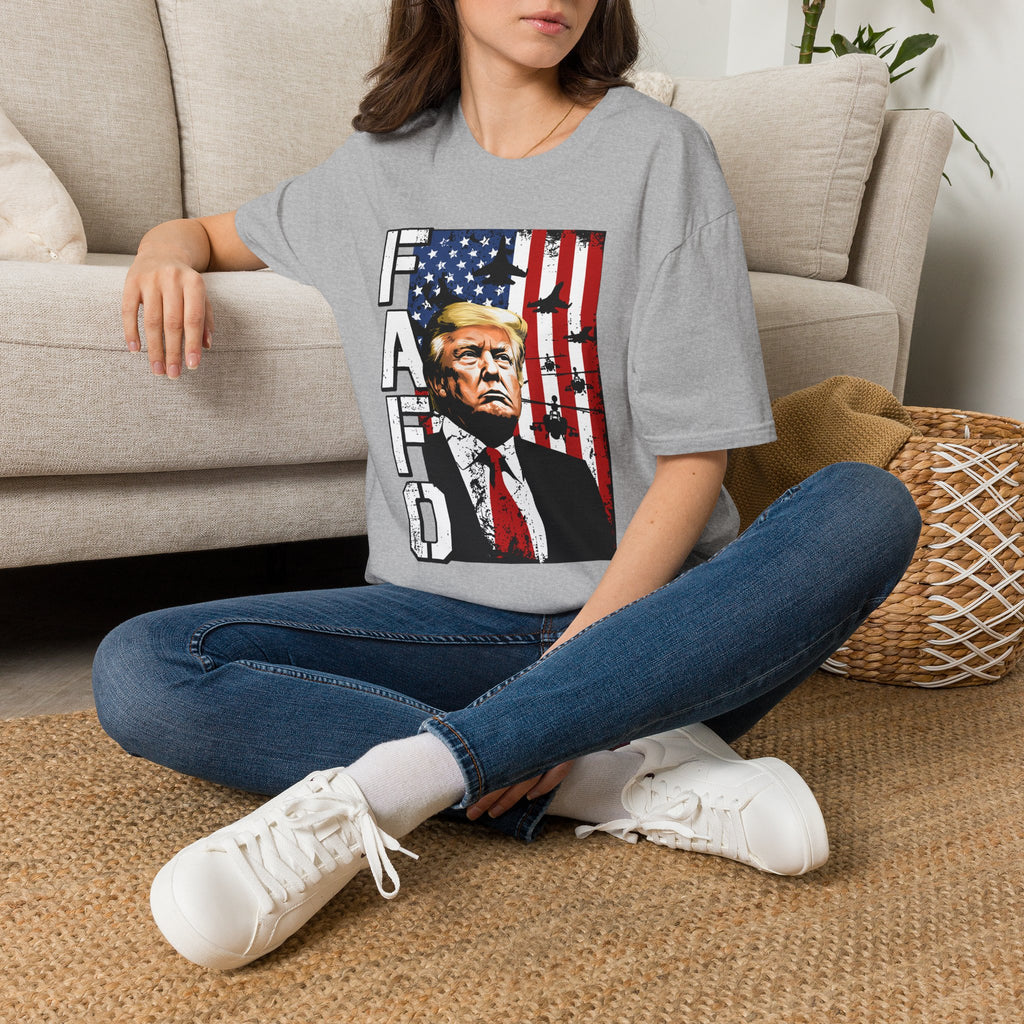 Trump Flag FAFO Graphic T-Shirt — MAGA Patriotic Portrait Tee