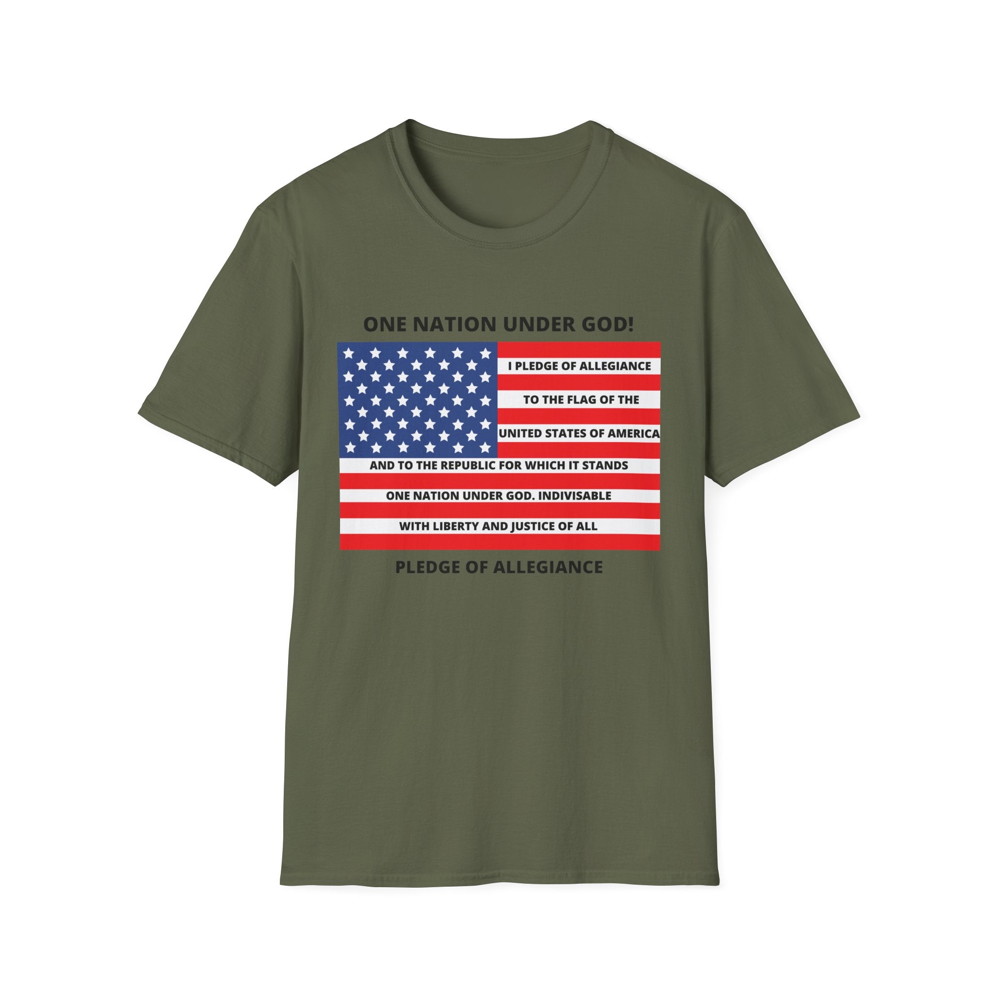 Patriotic T-Shirt, One Nation Under God Tee, Pledge of Allegiance Shirt, American Flag Shirt, July 4th Celebration Apparel