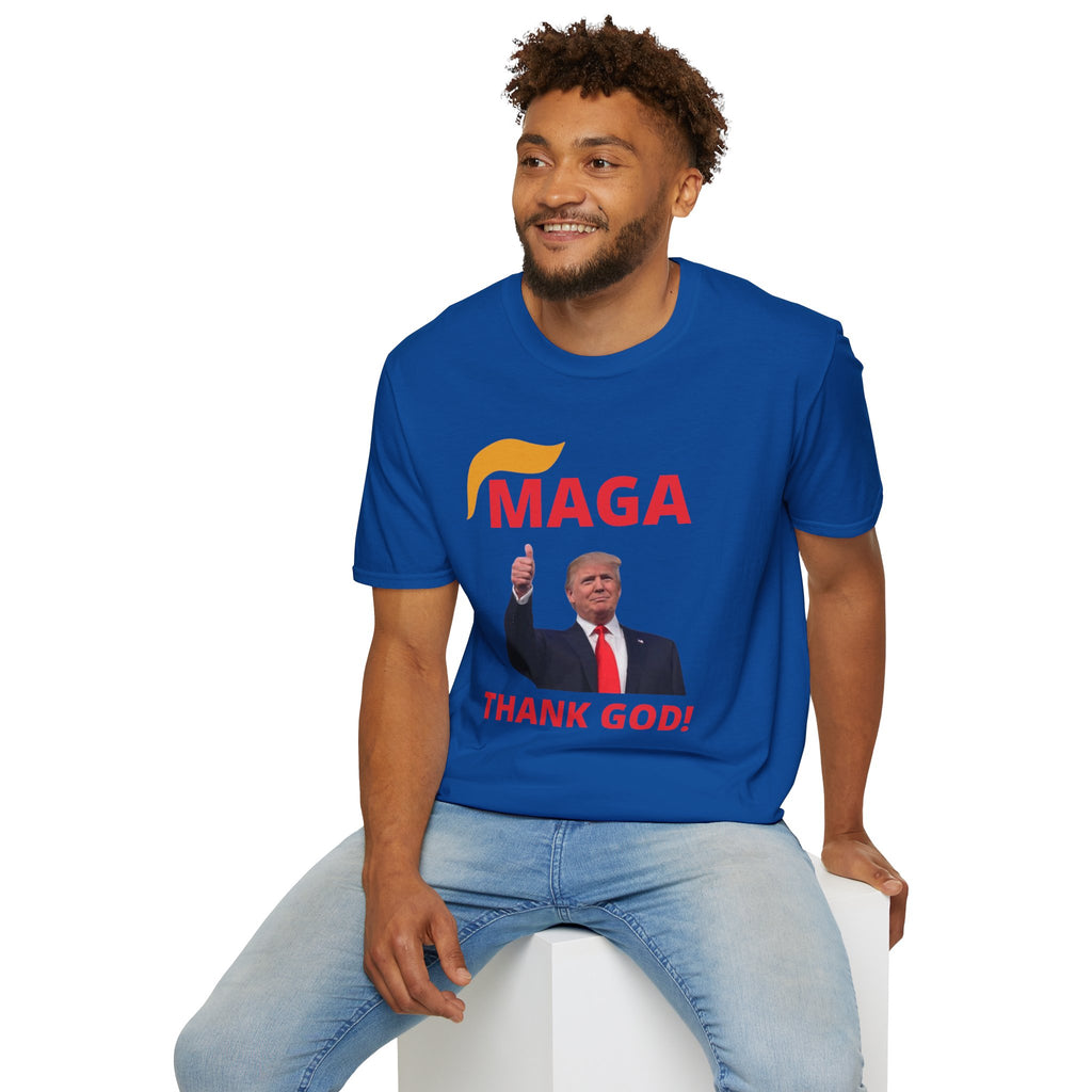 MAGA Thumbs-Up T-Shirt — "THANK GOD!" Political Statement Tee