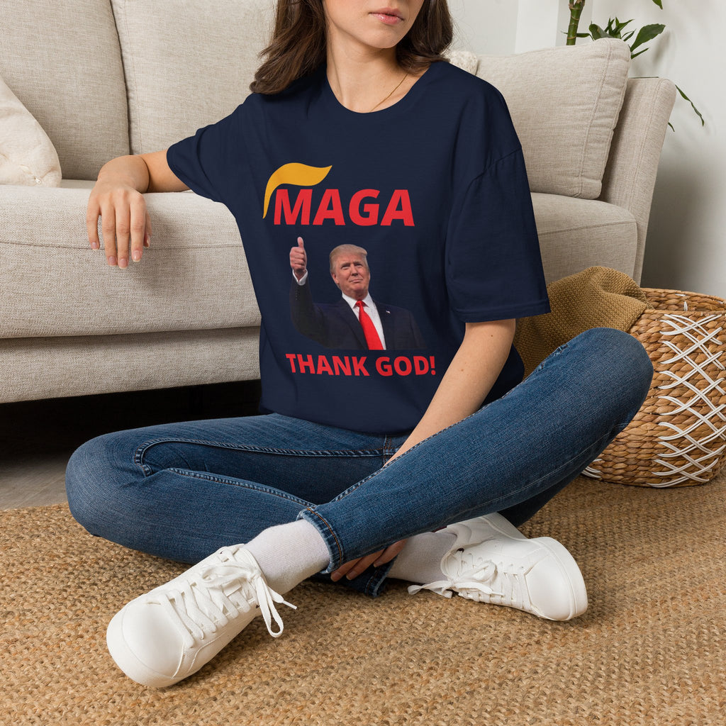 MAGA Thumbs-Up T-Shirt — "THANK GOD!" Political Statement Tee