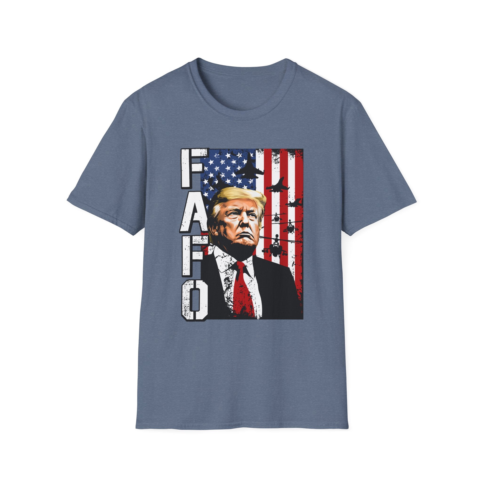 Trump Flag FAFO Graphic T-Shirt — MAGA Patriotic Portrait Tee