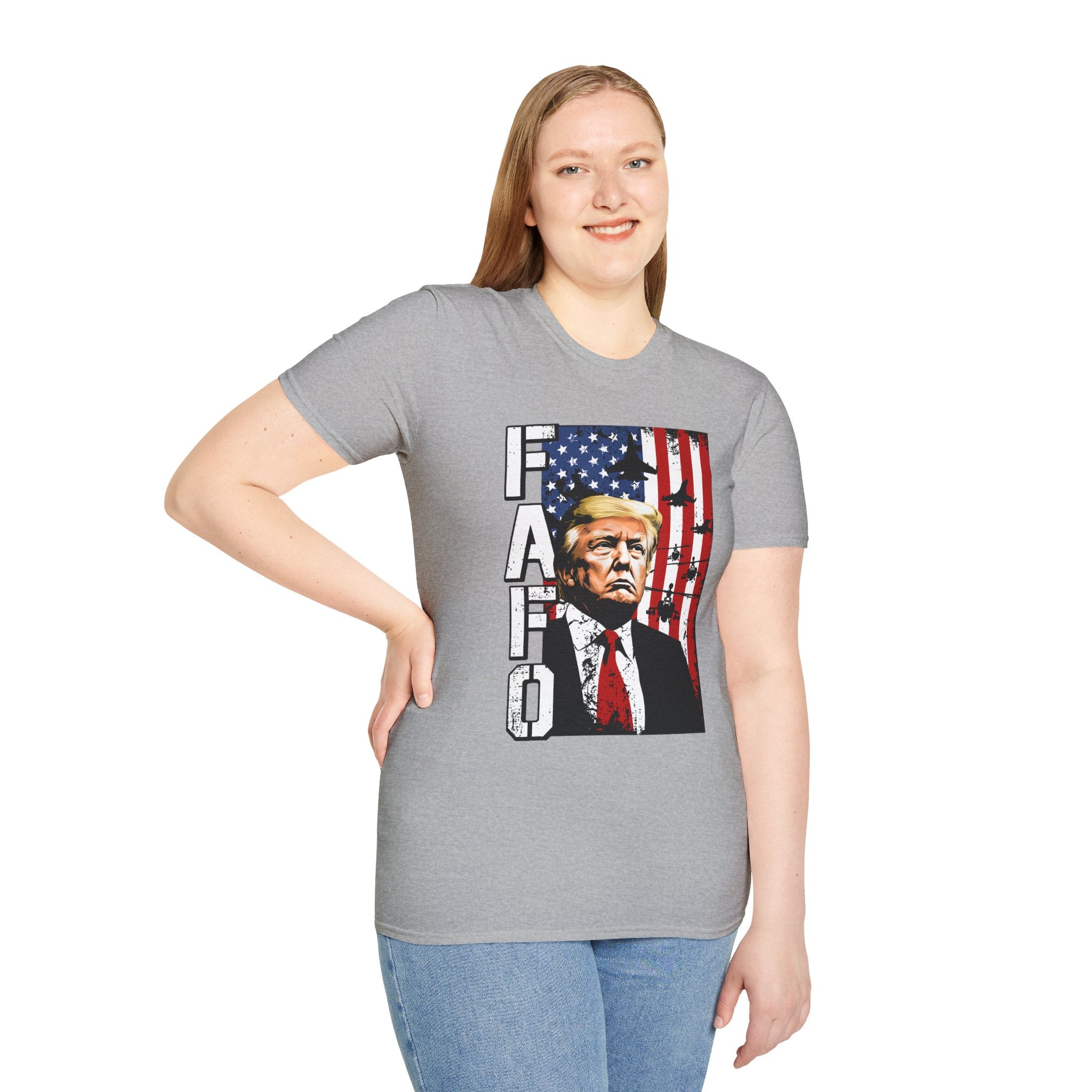 Trump Flag FAFO Graphic T-Shirt — MAGA Patriotic Portrait Tee