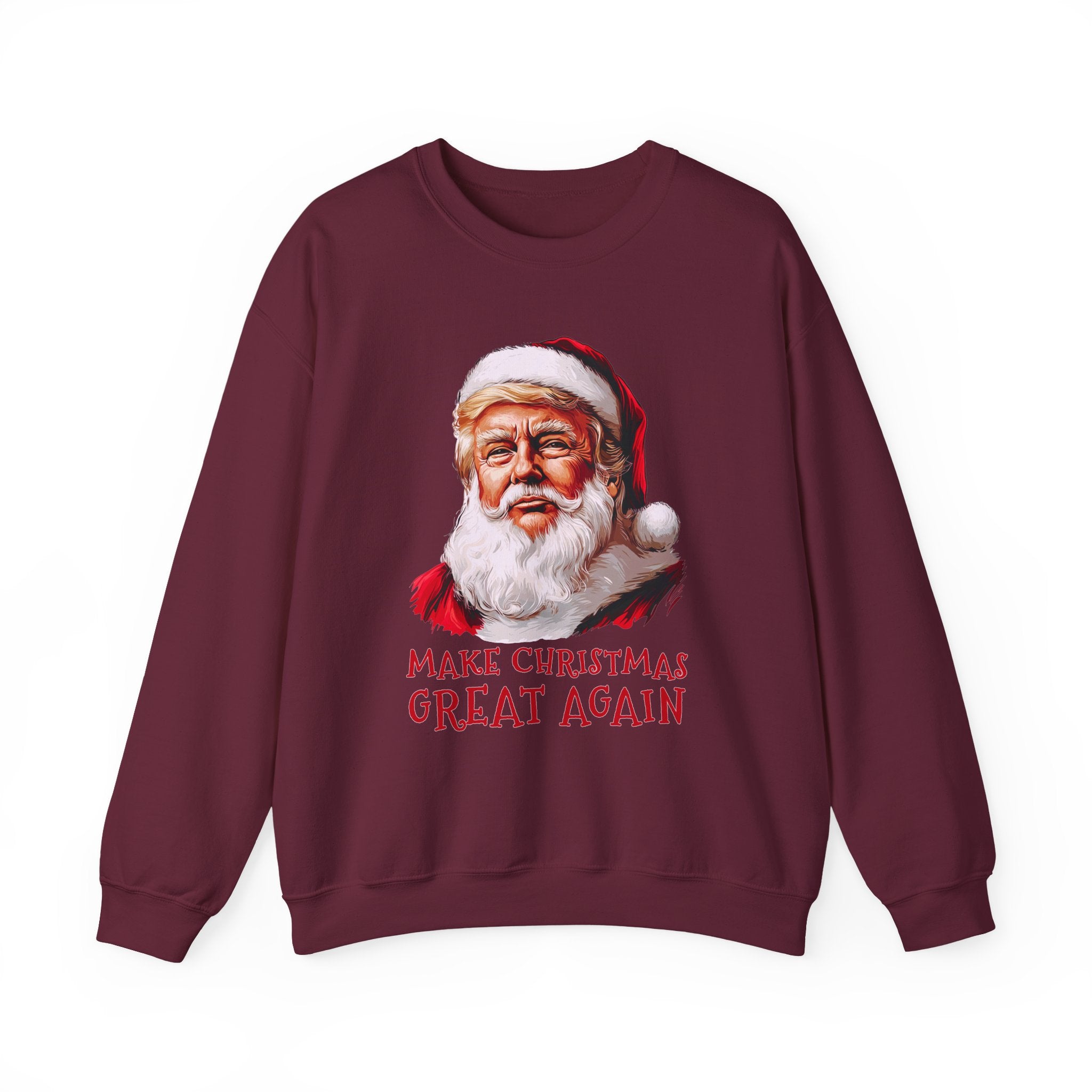 Trump Santa Face Illustration Make Christmas Great Again Sweatshirt