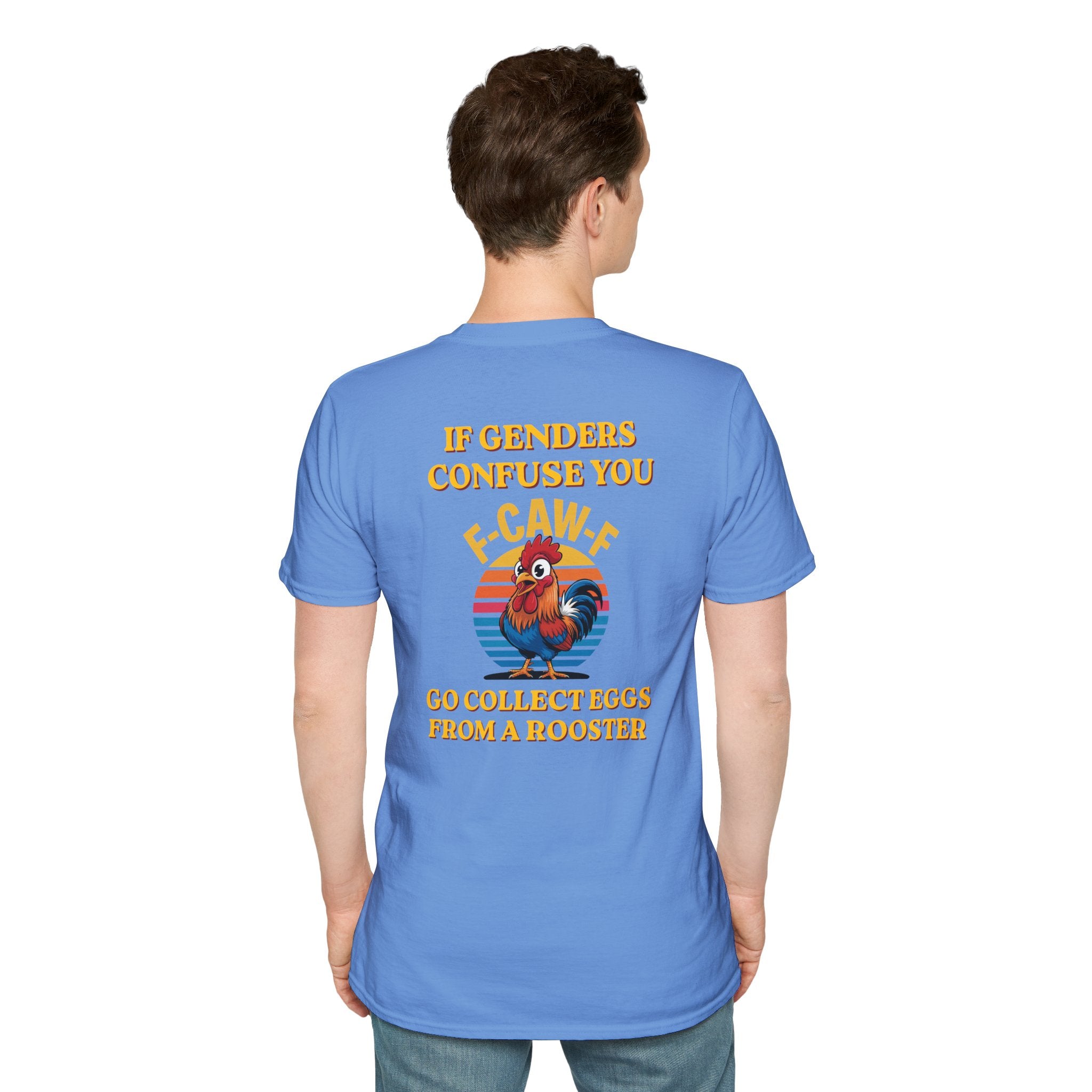 If Genders Confuse You T-Shirt — Funny Rooster "F‑Caw‑F" Graphic Tee