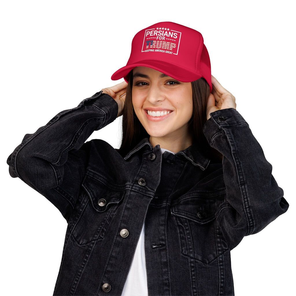 Trucker Hat — Persians for Trump "Keeping America Great" Mesh Cap #Iran #Persia #Trump