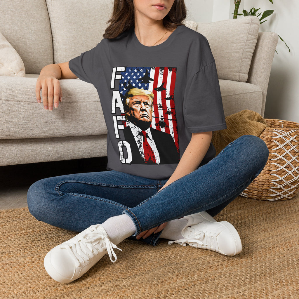 Trump Flag FAFO Graphic T-Shirt — MAGA Patriotic Portrait Tee
