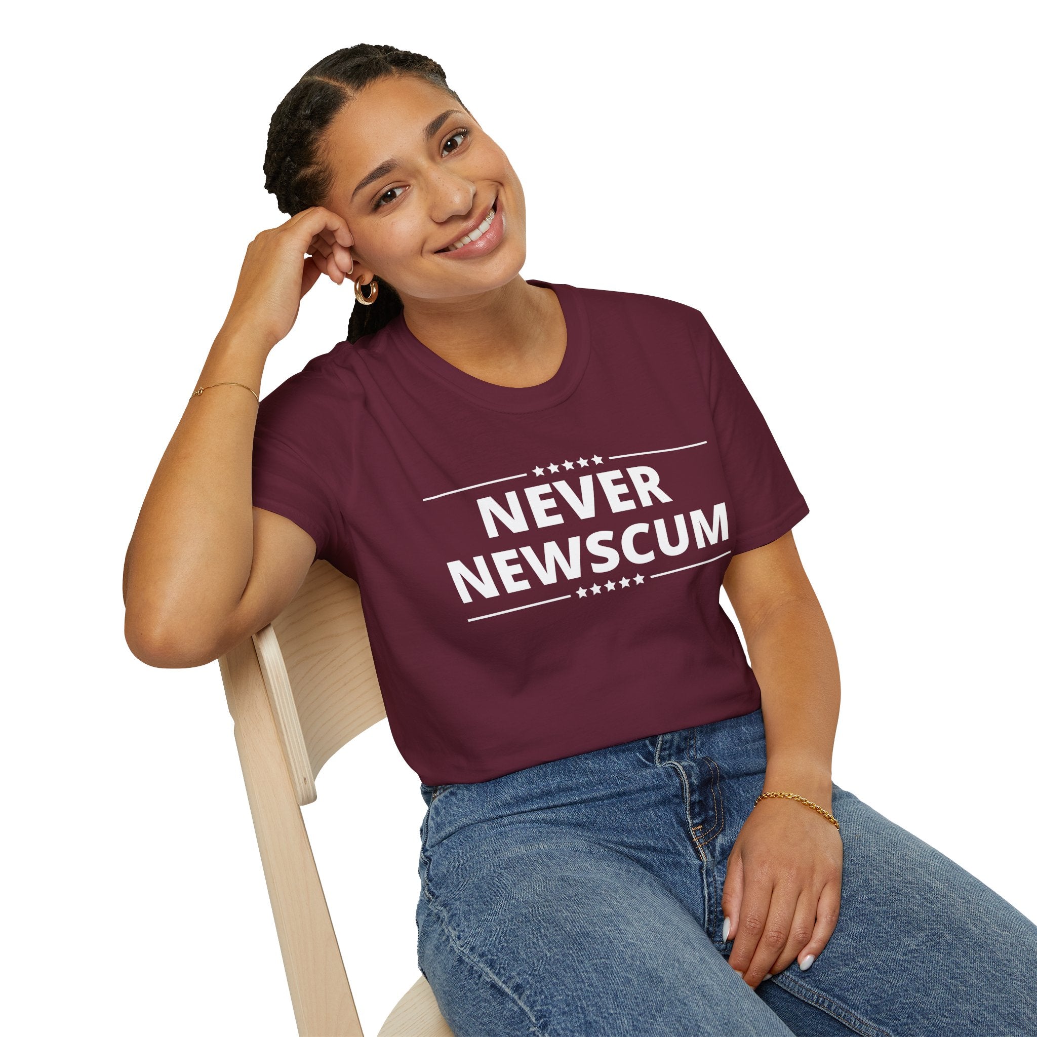 Never Newscum T-Shirt — Bold Political Statement Tee