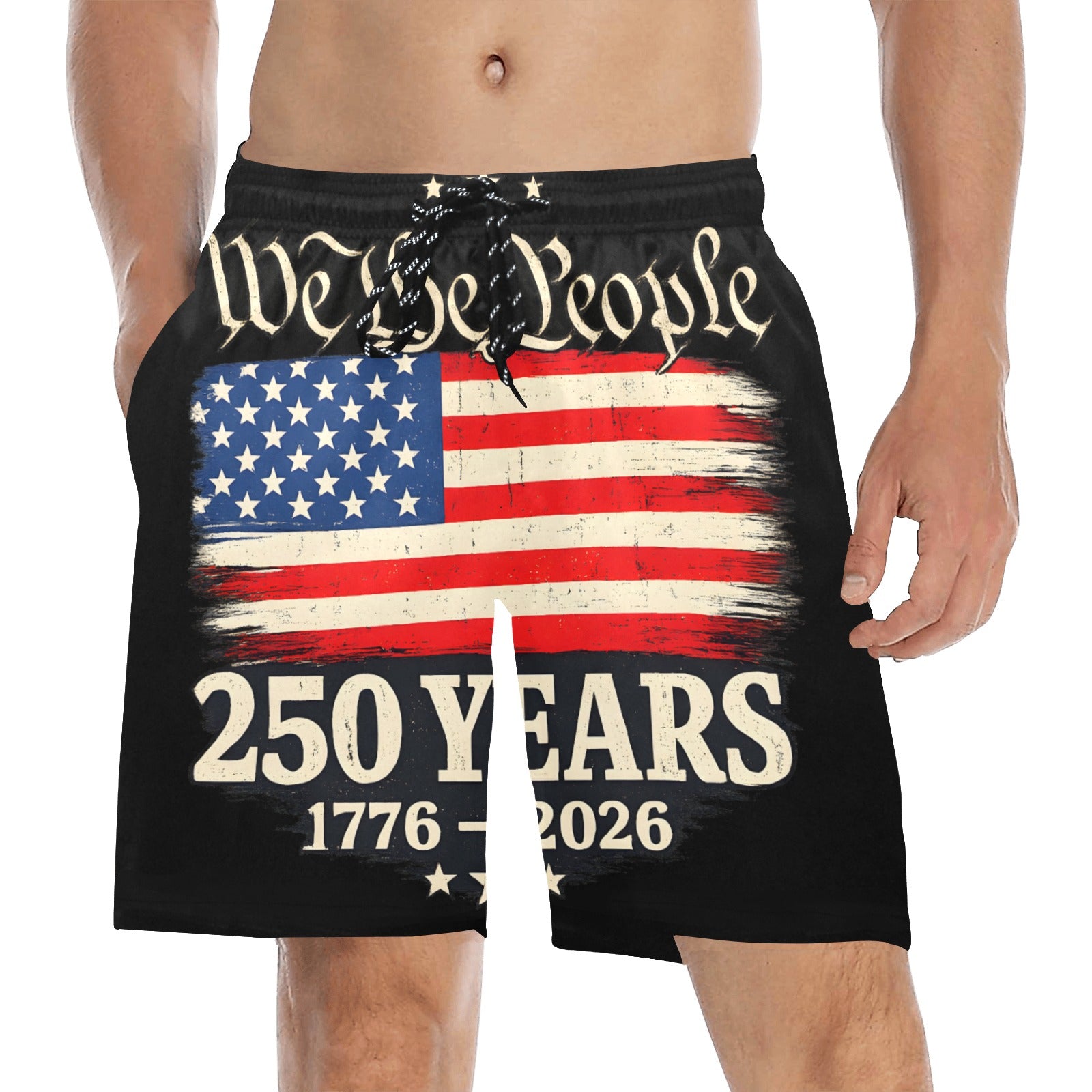 We the People 250 Years 1776 - 2026 Men's Mid-Length Beach Shorts Free Delivery