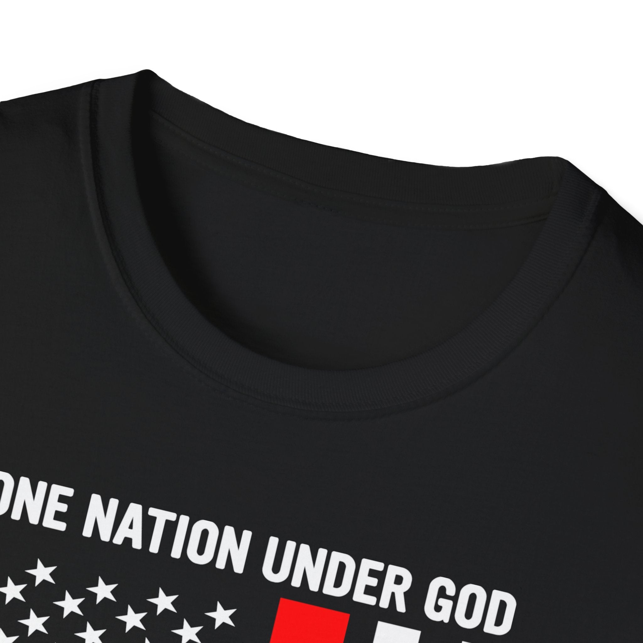 Christian Faith Unisex Softstyle T-Shirt | One Nation Under God | American Flag Tee | Religious Apparel | Inspirational Gift