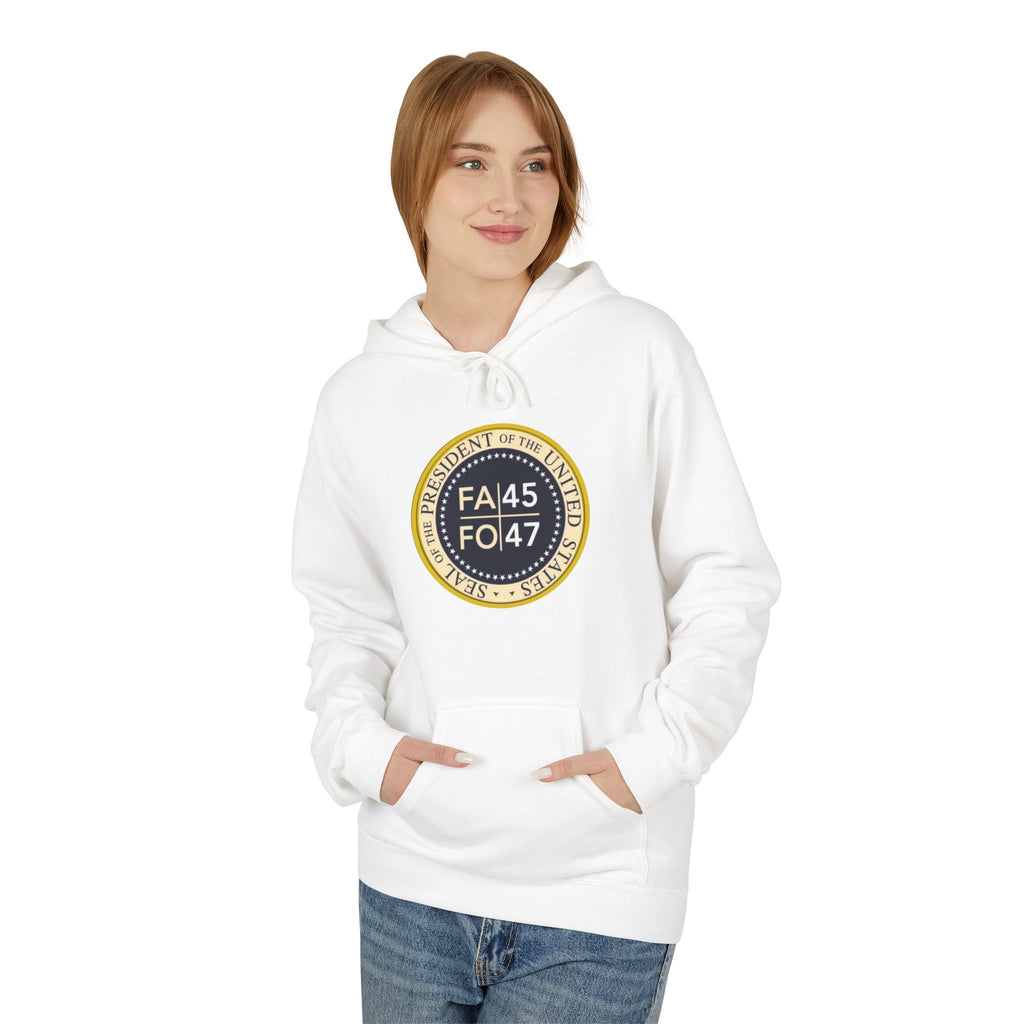FA45 FO47 Trump Seal Hoodie | Political Satire Presidential Seal