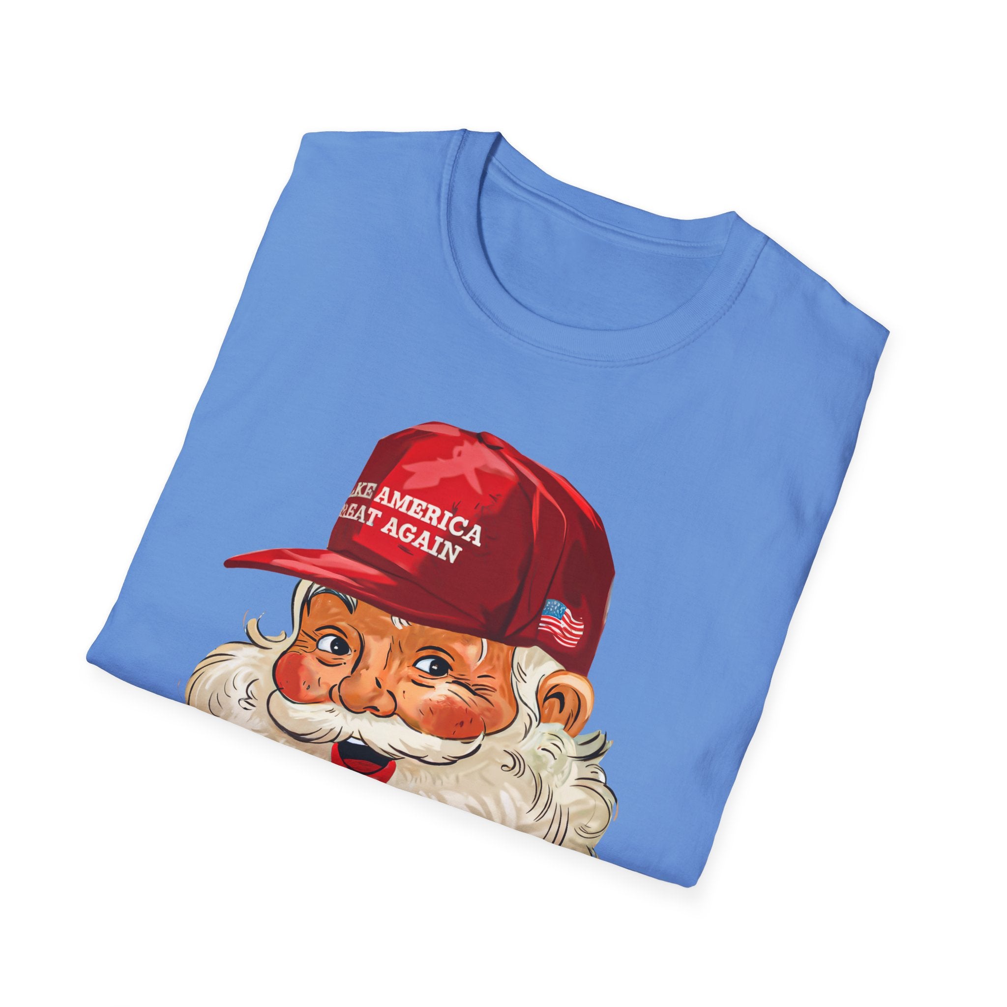 Santa Claus wearing MAGA hat T-Shirt | Political Christmas illustration
