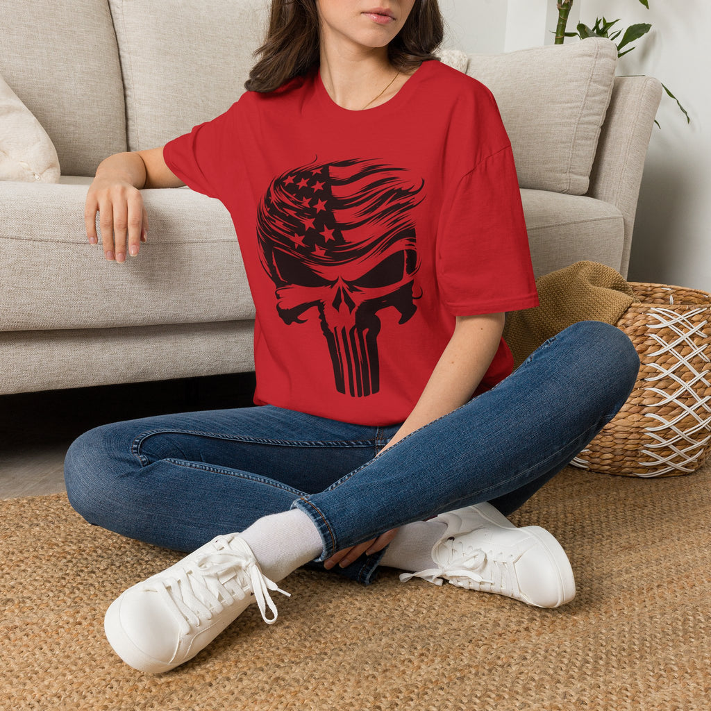 Punisher Patriotic Skull Graphic T-Shirt | Mens Womans  Softstyle Tee, Unique Gift, Casual Wear, Festival Apparel, Statement Shirt