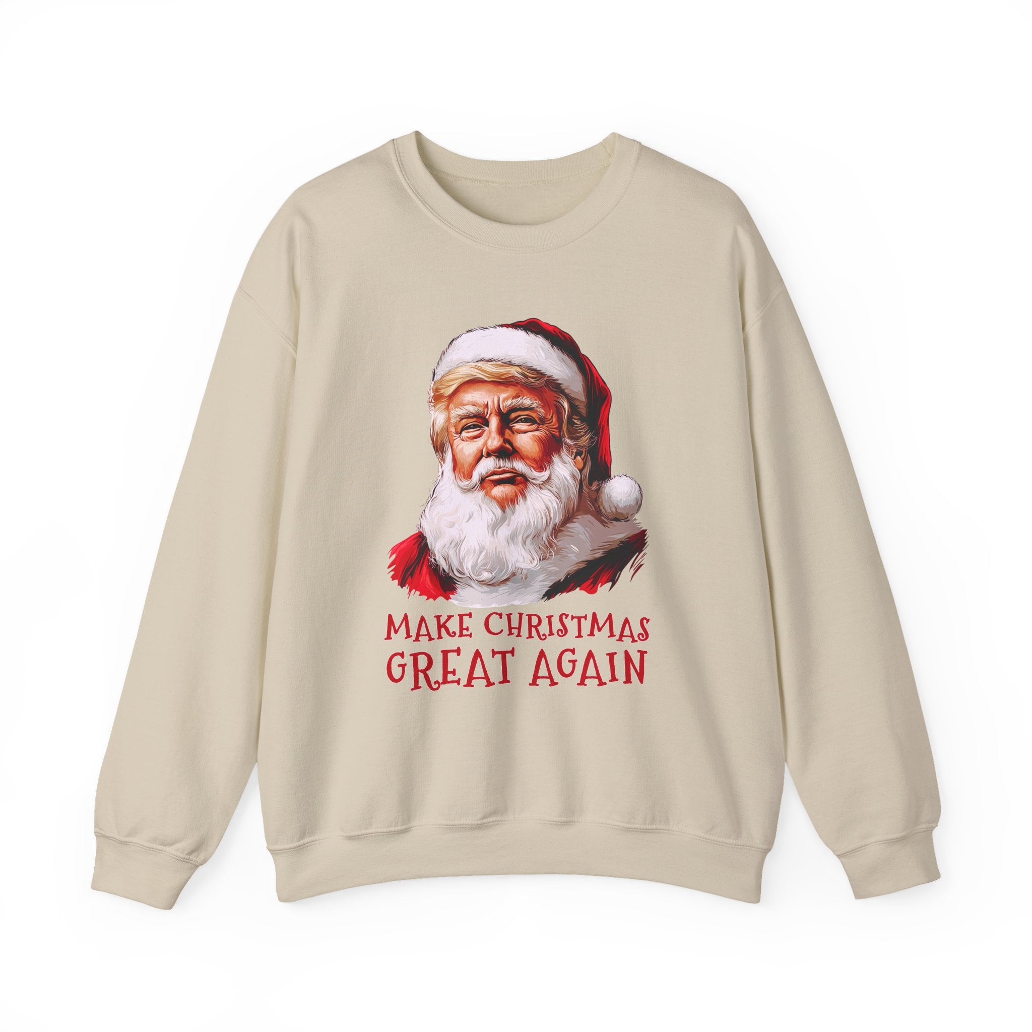 Trump Santa Face Illustration Make Christmas Great Again Sweatshirt