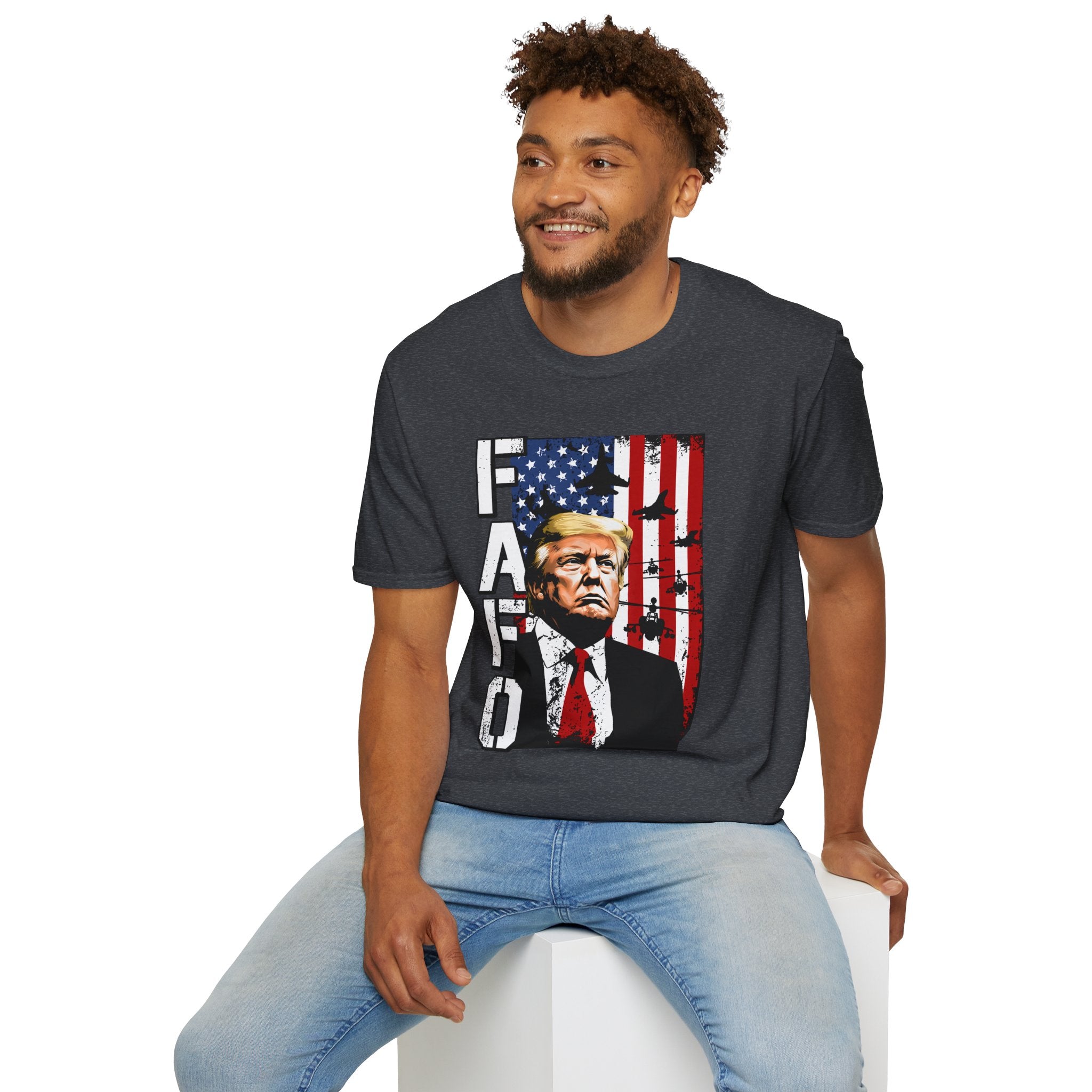 Trump Flag FAFO Graphic T-Shirt — MAGA Patriotic Portrait Tee