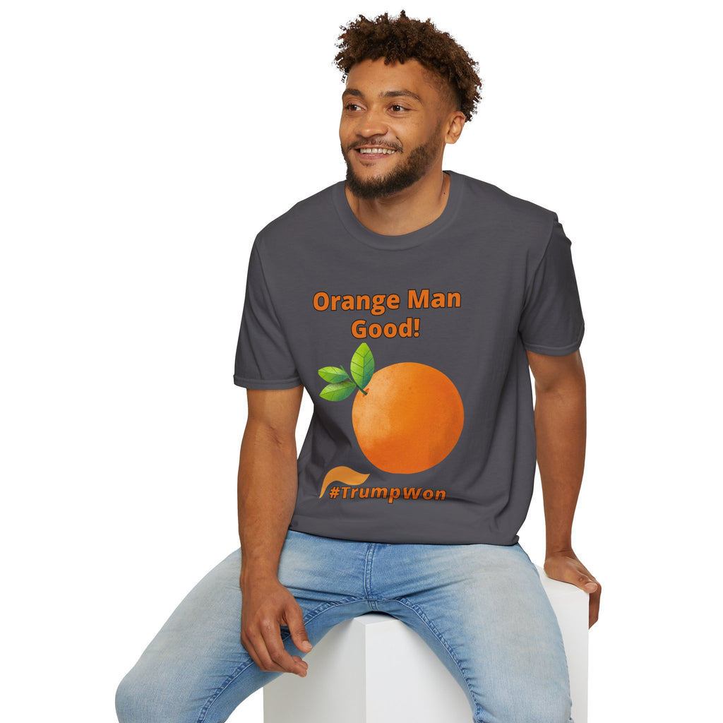 Orange Man Good Softstyle T-Shirt, Trump 2020 Tee, Unisex Shirt, Mens Womens DJT Gift, #TrumpWon