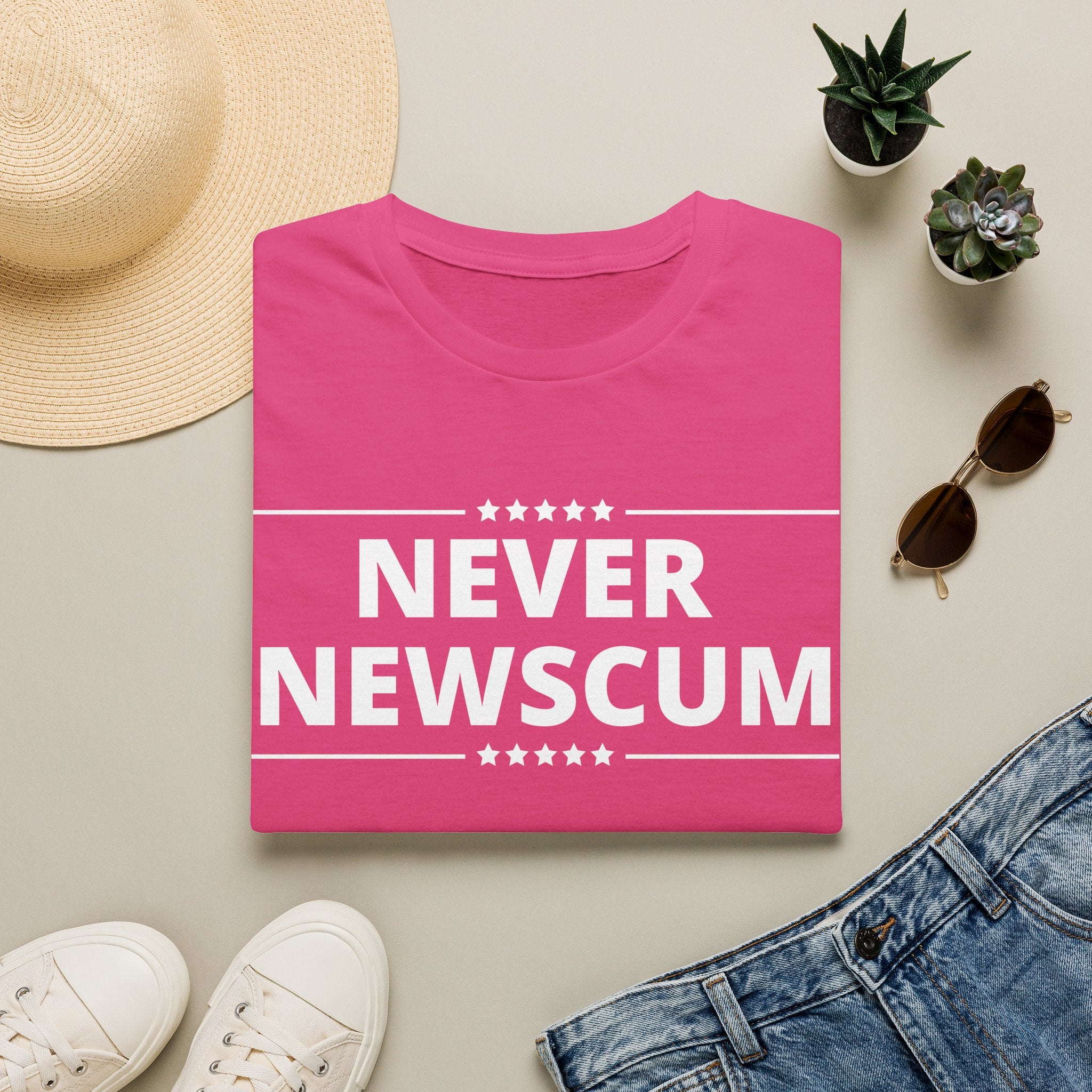 Never NewScum Mens Womans Softstyle T-Shirt, Funny Graphic Tee, Statement Shirt, Casual Wear, Gift for Friends, Political NeverNewScum.com