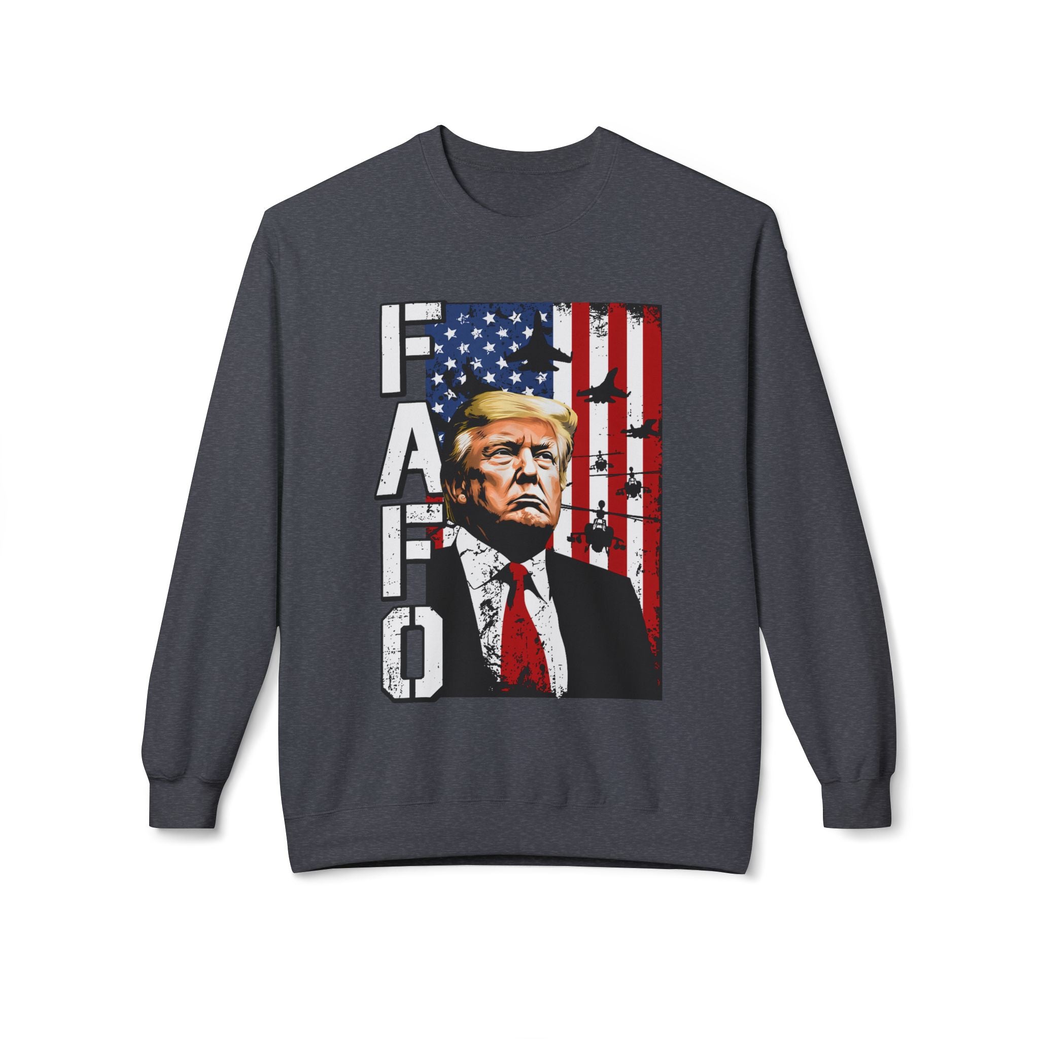 FAFO American Flag Portrait Crewneck Sweatshirt | Political Graphic