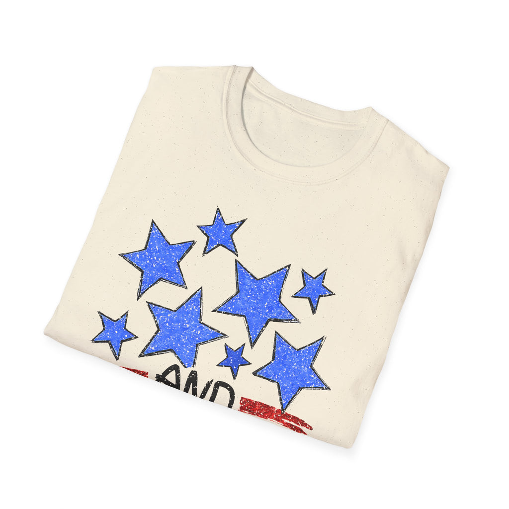 American Flag T-Shirt - Blue Stars & Stripes Patriotic Tee