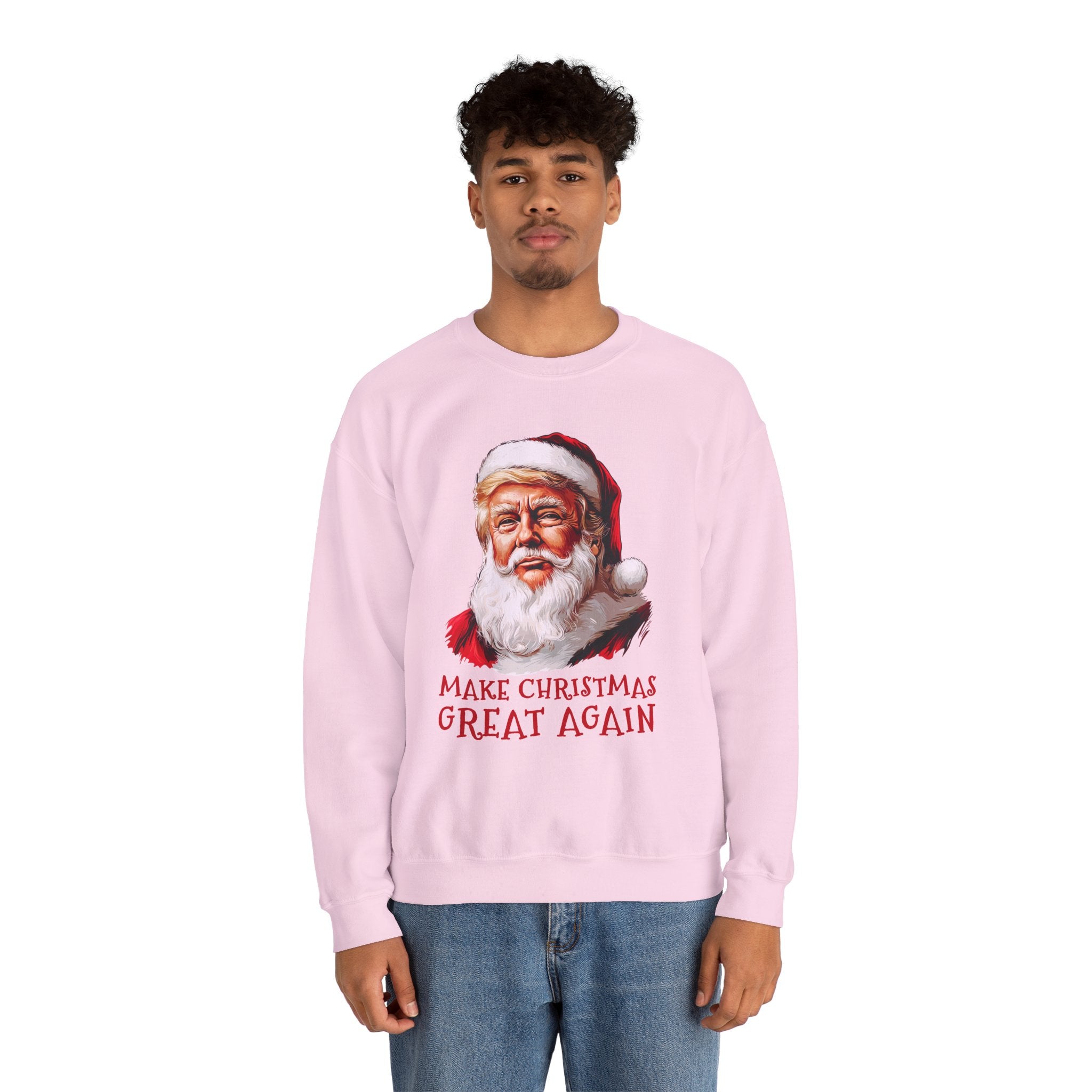 Trump Santa Face Illustration Make Christmas Great Again Sweatshirt