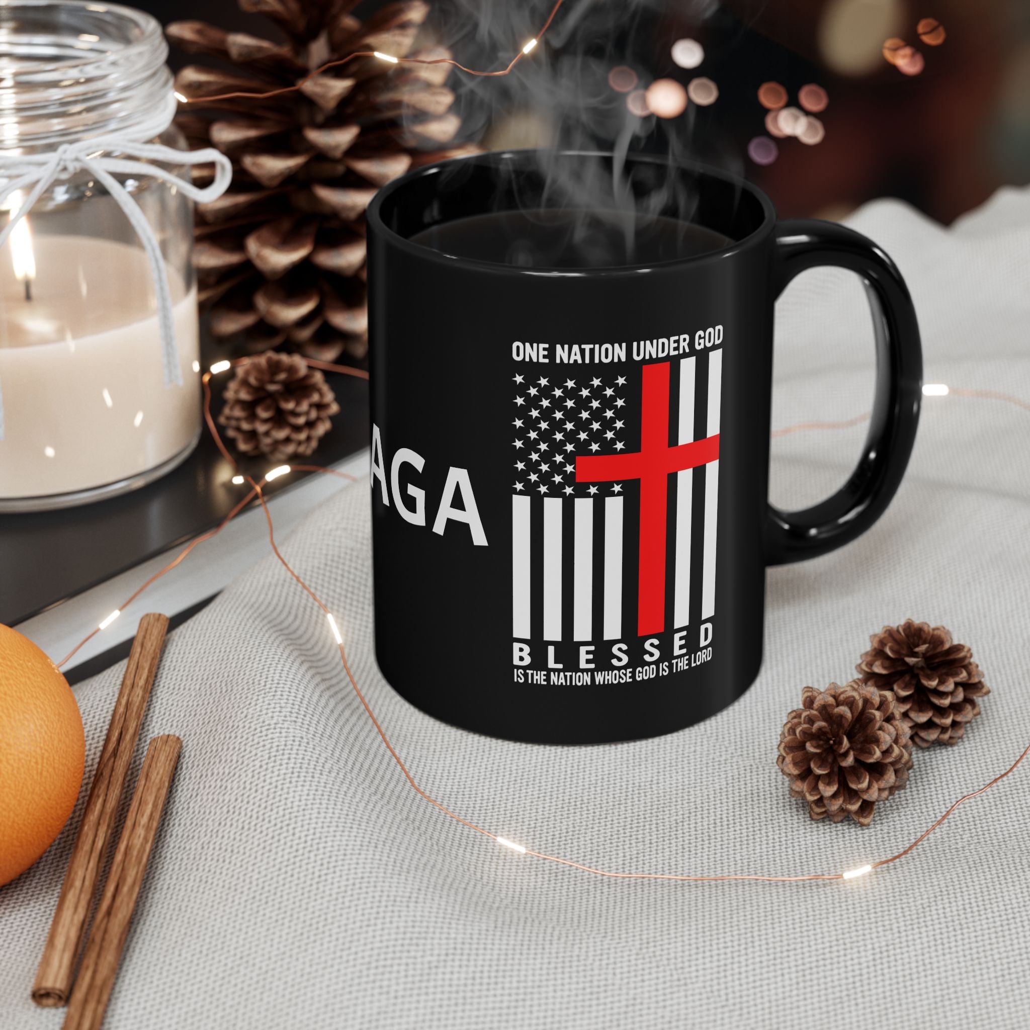 MAGA One Nation Under GOD - 11oz - 15oz Black Mug